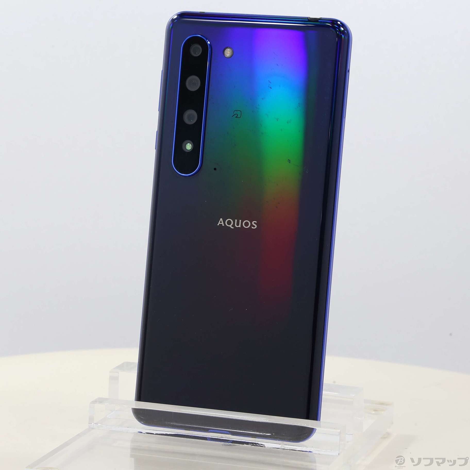 中古】AQUOS R5G 256GB アースブルー 908SH SoftBankロック解除