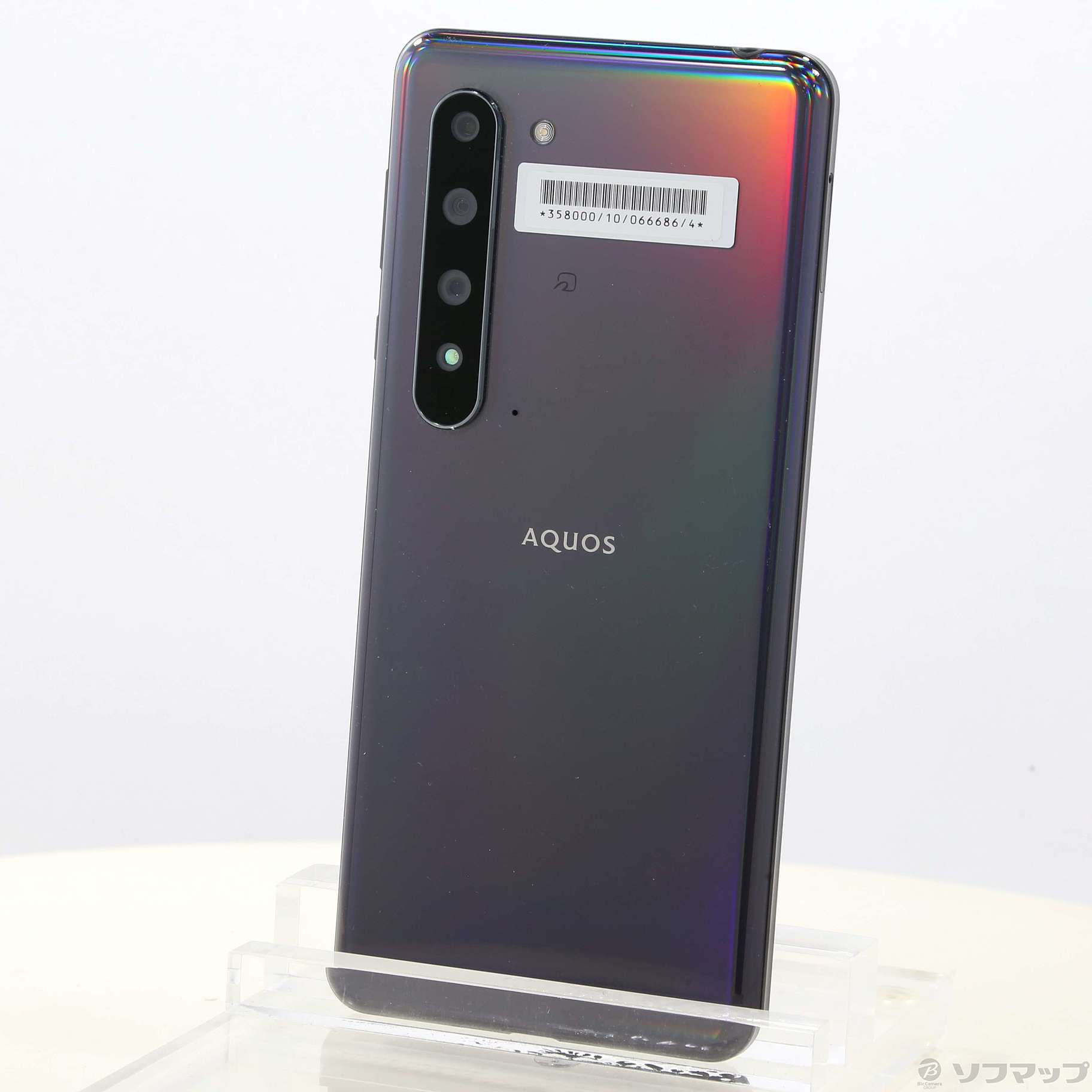 中古】AQUOS R5G 256GB ブラックレイ 908SH SoftBankロック解除SIM