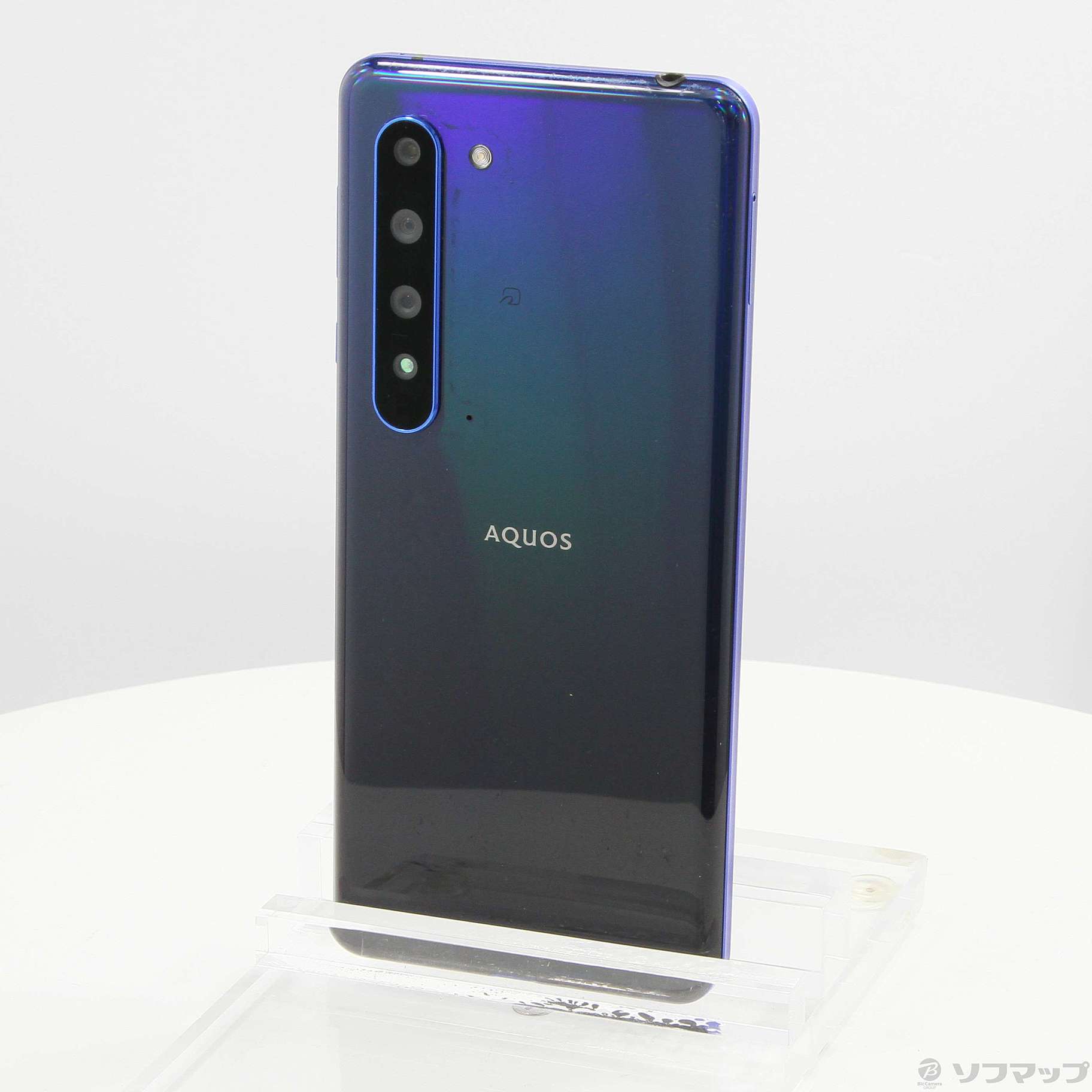 中古】AQUOS R5G 256GB アースブルー 908SH SoftBankロック解除SIM