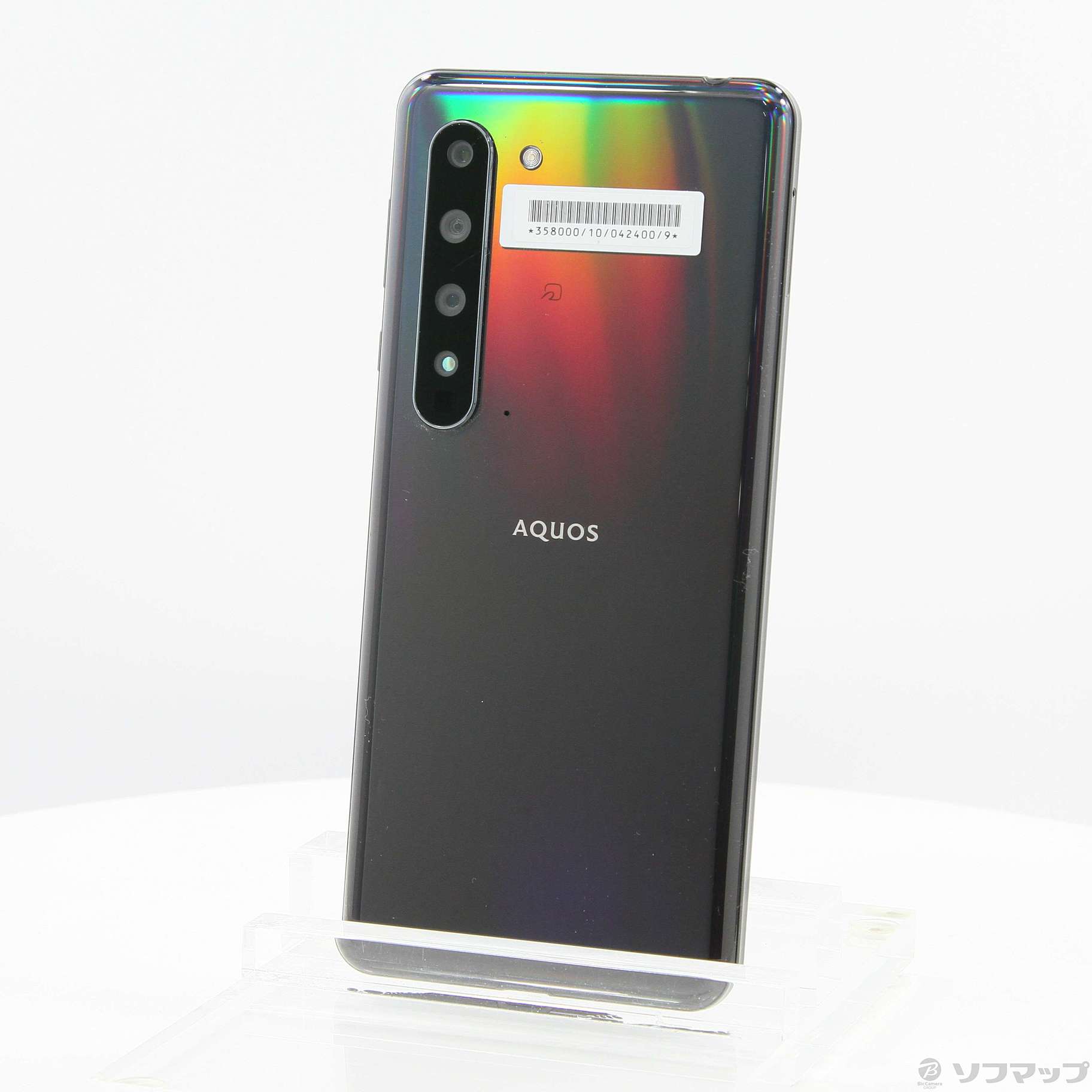 中古】AQUOS R5G 256GB ブラックレイ 908SH SoftBankロック解除SIM