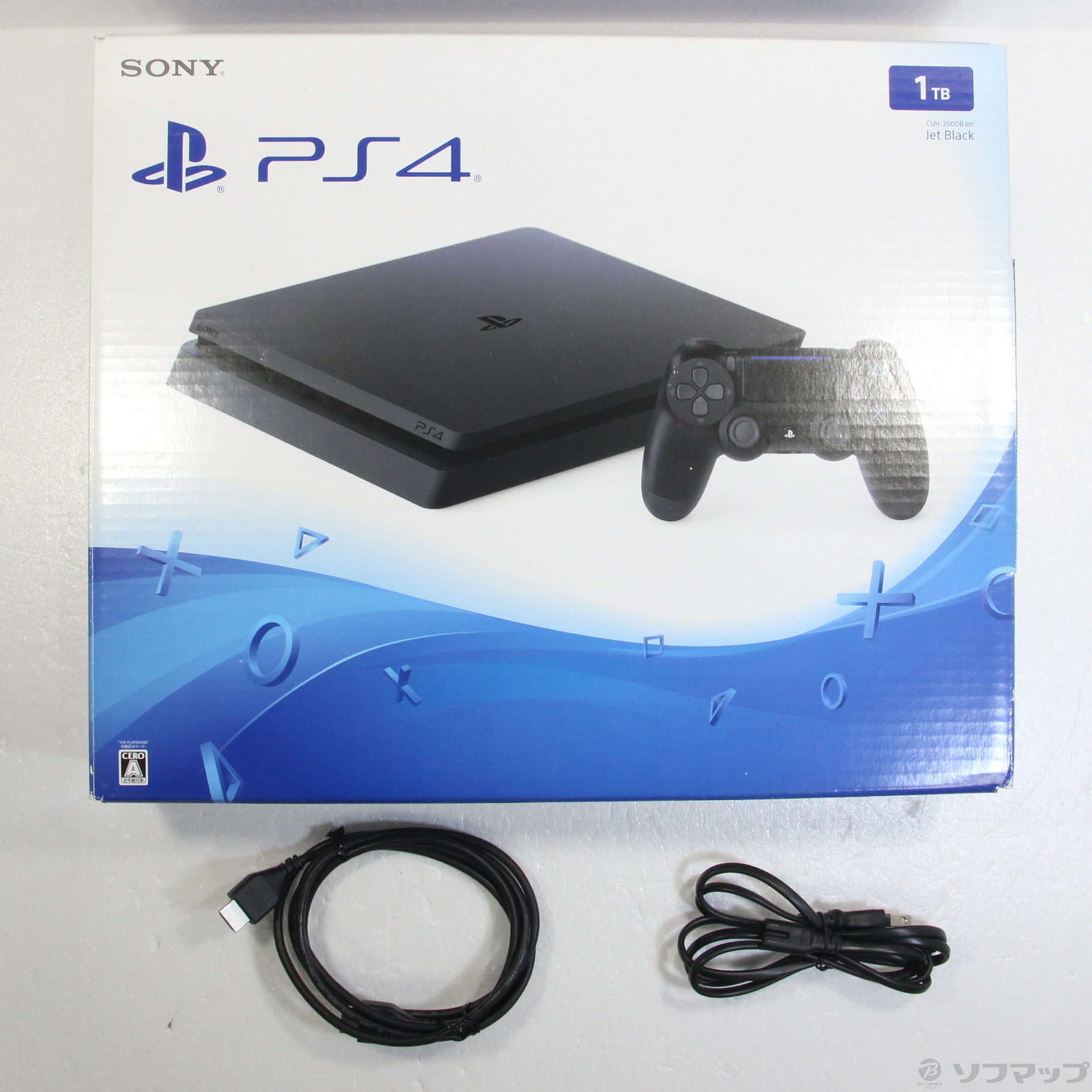 中古】PlayStation 4 ジェット・ブラック 1TB CUH-2000BB