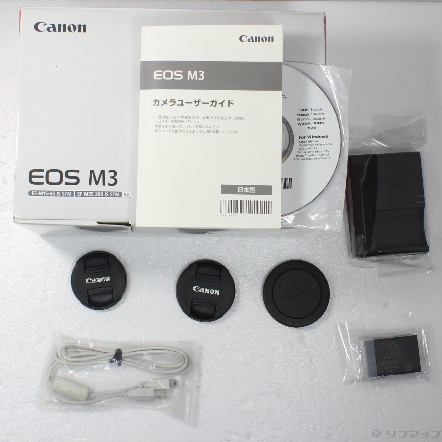 中古】EOS M3 ダブルズームキット2 BK (2420万画素／SDXC／ブラック