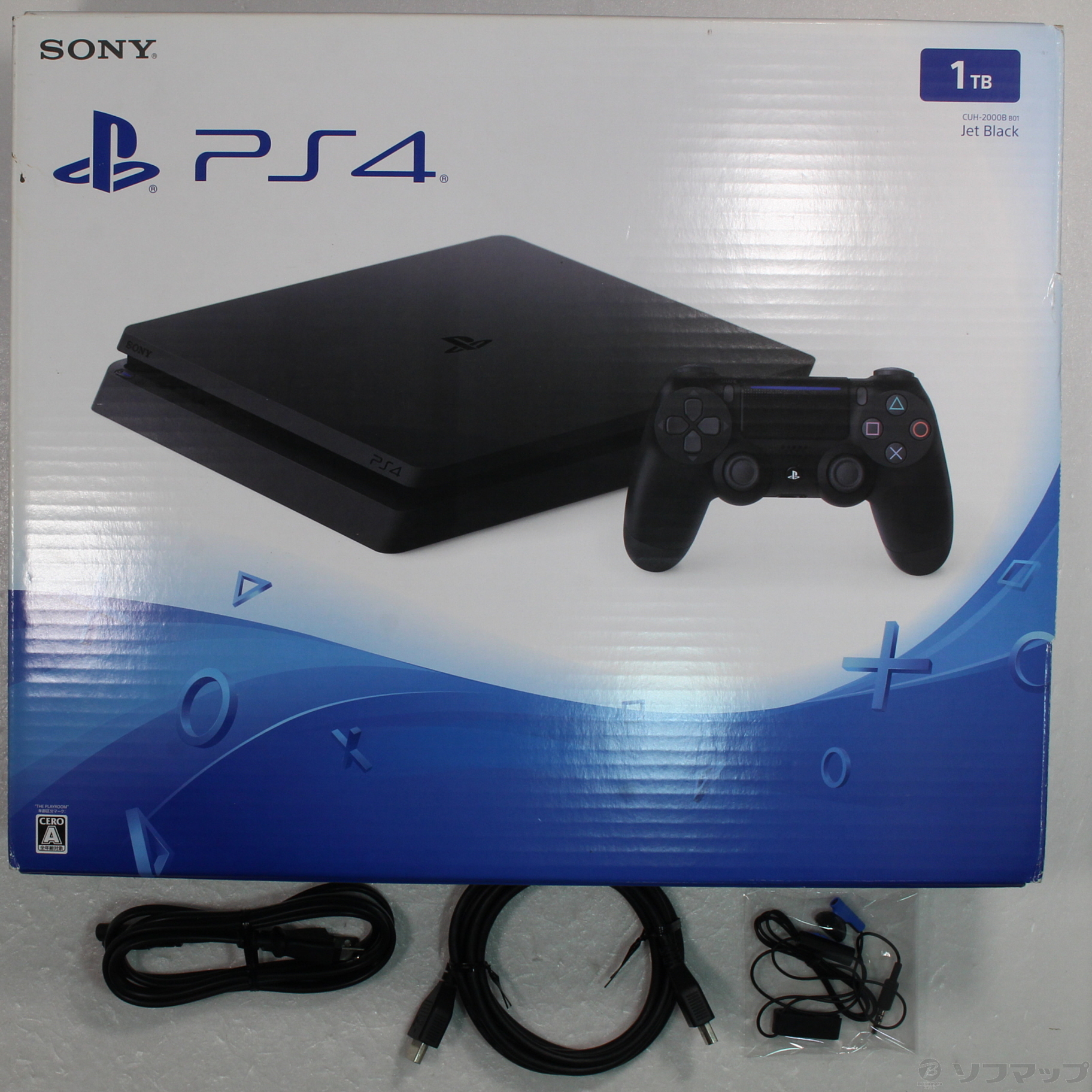 中古】PlayStation 4 ジェット・ブラック 1TB CUH-2000BB