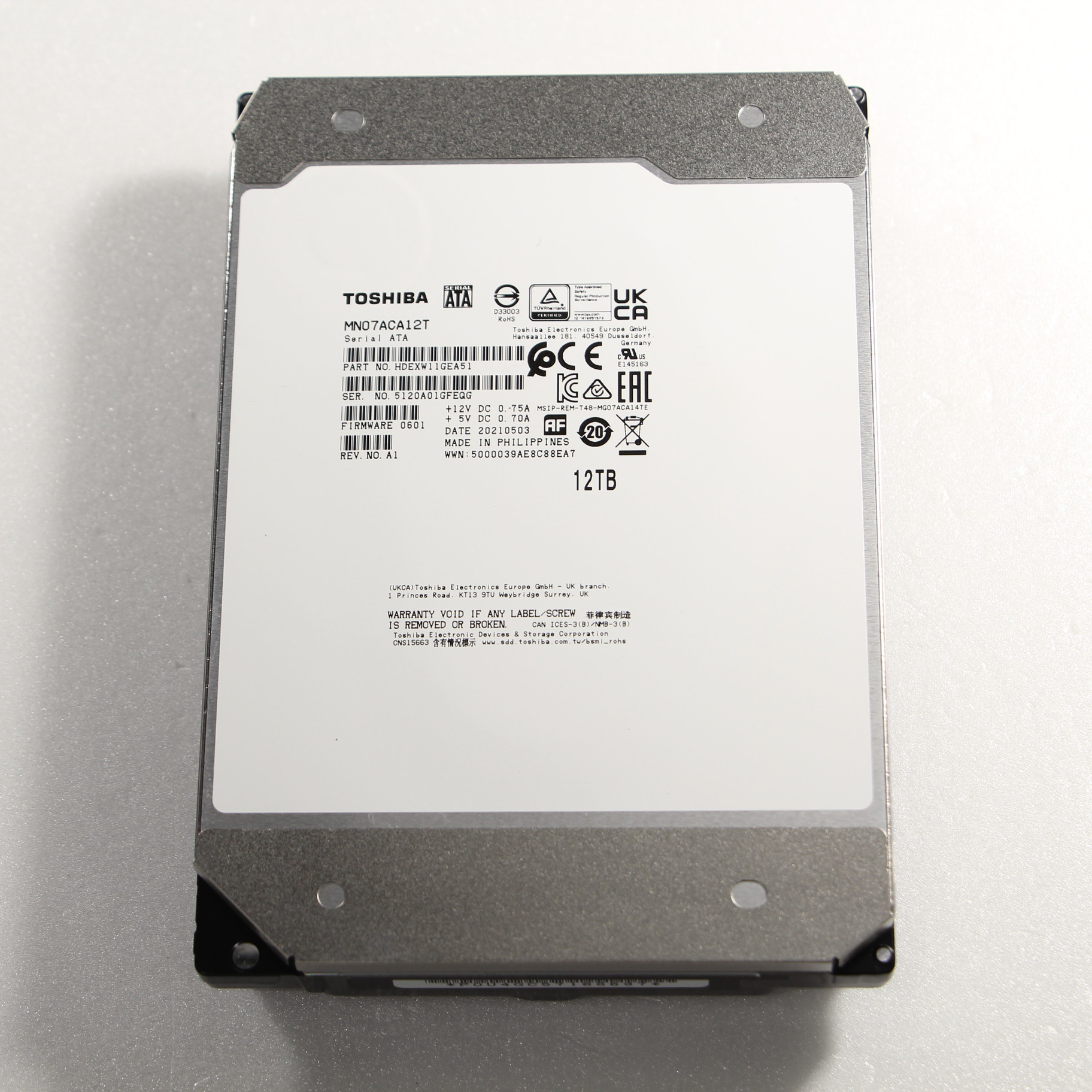 予約販売品 MG07ACA12TE JP 3.5インチ内蔵HDD 12TB 7200rpm MGシリーズ