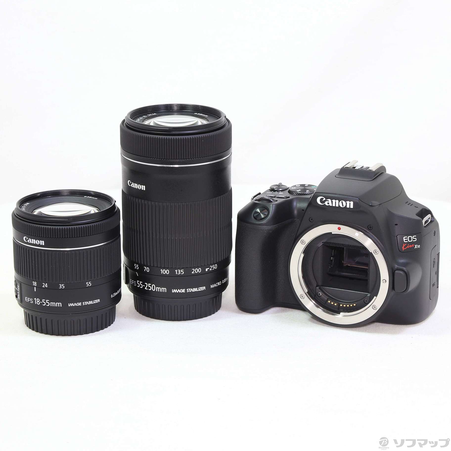 中古】EOS Kiss X10 ダブルズームキット ブラック [2133044636947