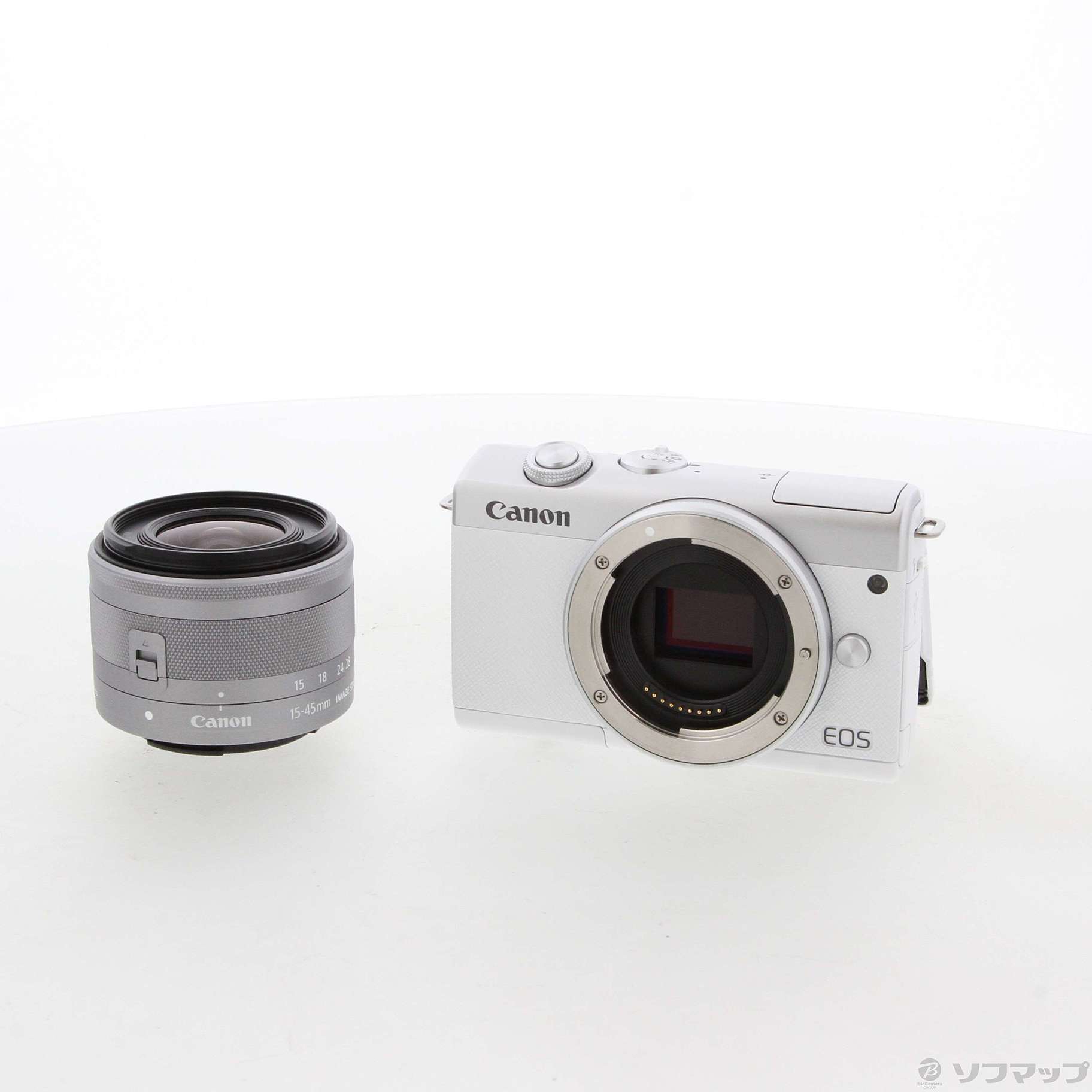 中古】〔展示品〕 EOS M200 EF-M15-45 IS STM レンズキット ホワイト