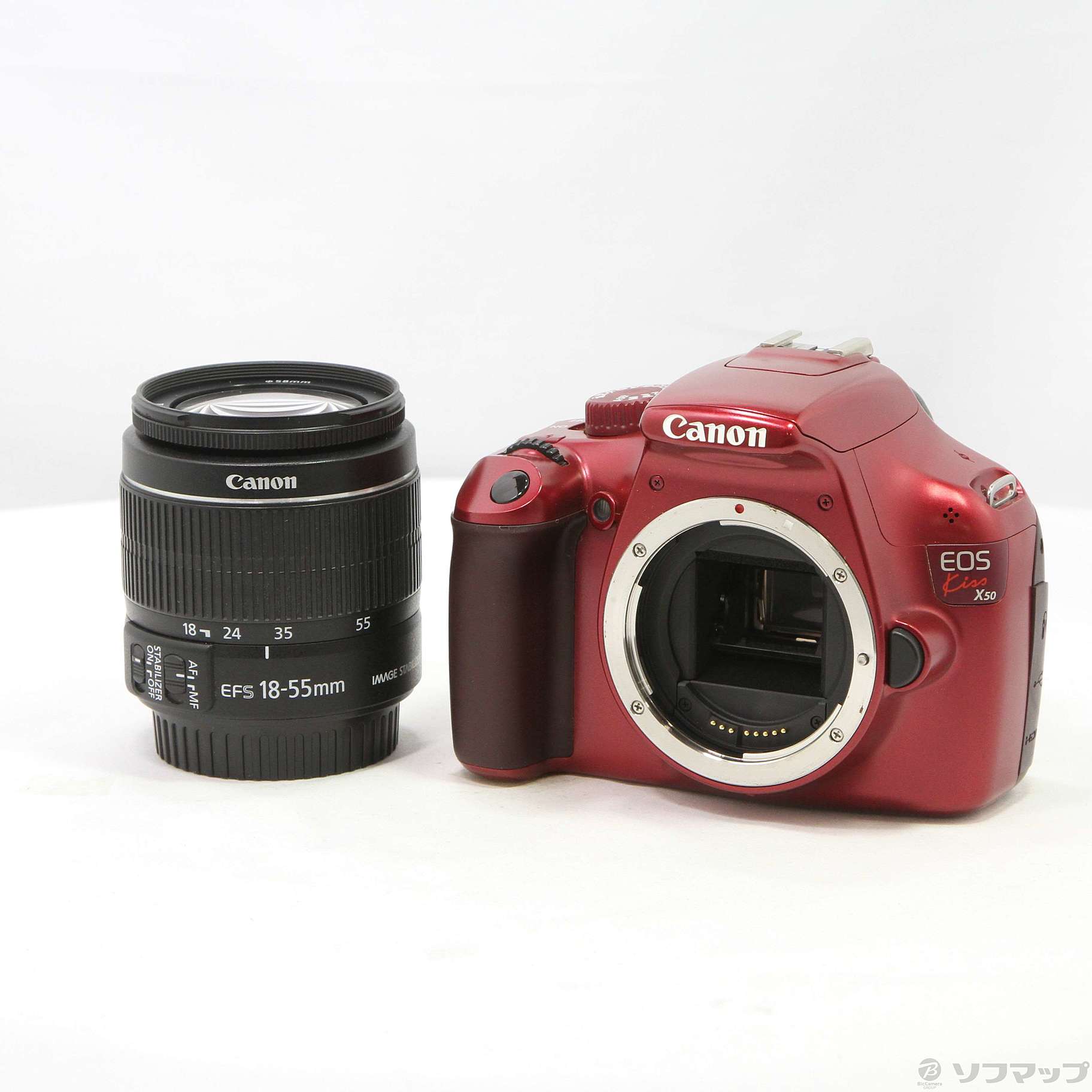 ほぼ新品！】 Canon EOS Kiss X50 レッド / レンズセット - デジタルカメラ