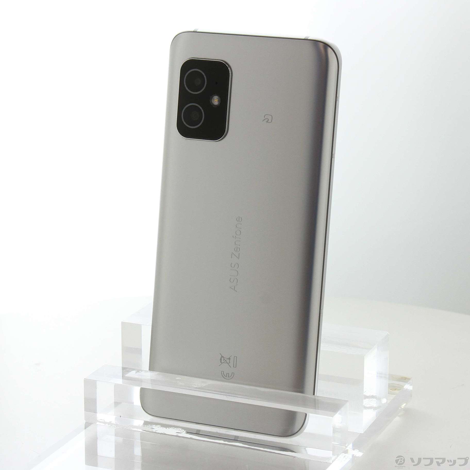 中古】Zenfone 8 128GB ホライゾンシルバー ZS590KS-BK128S8 SIMフリー