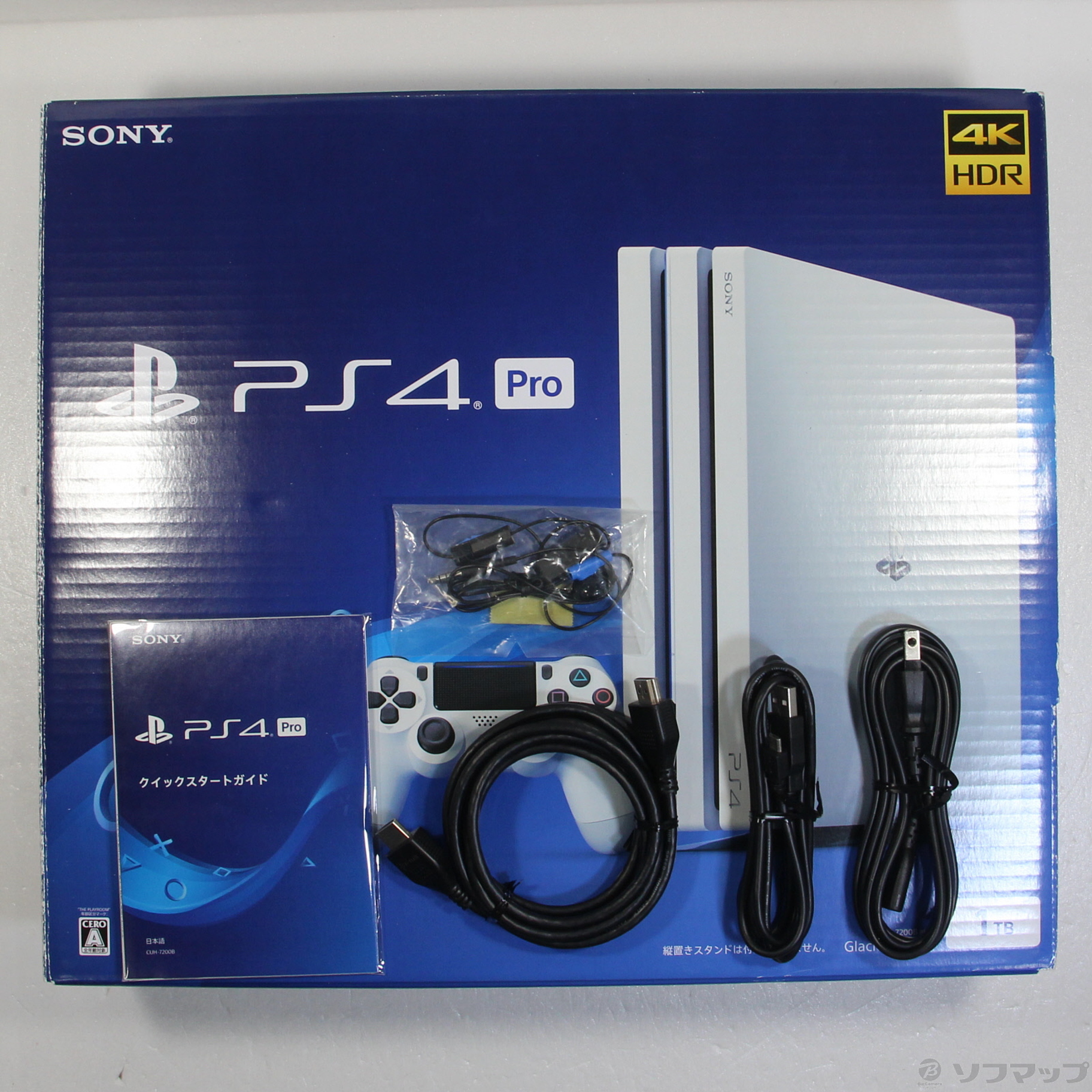 中古】PlayStation 4 Pro グレイシャー・ホワイト 1TB CUH-7200BB02