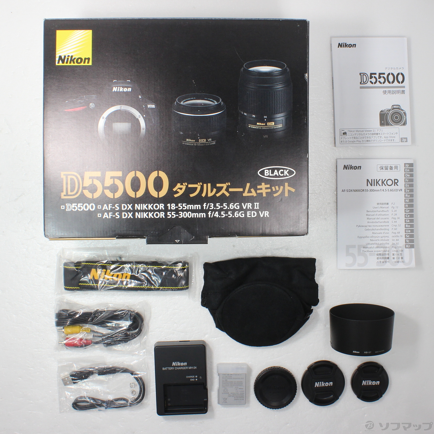 中古】NIKON D5500 ダブルズームキット ブラック [2133045041207] - 法人専用リコレ！|ソフマップの法人専用中古通販サイト