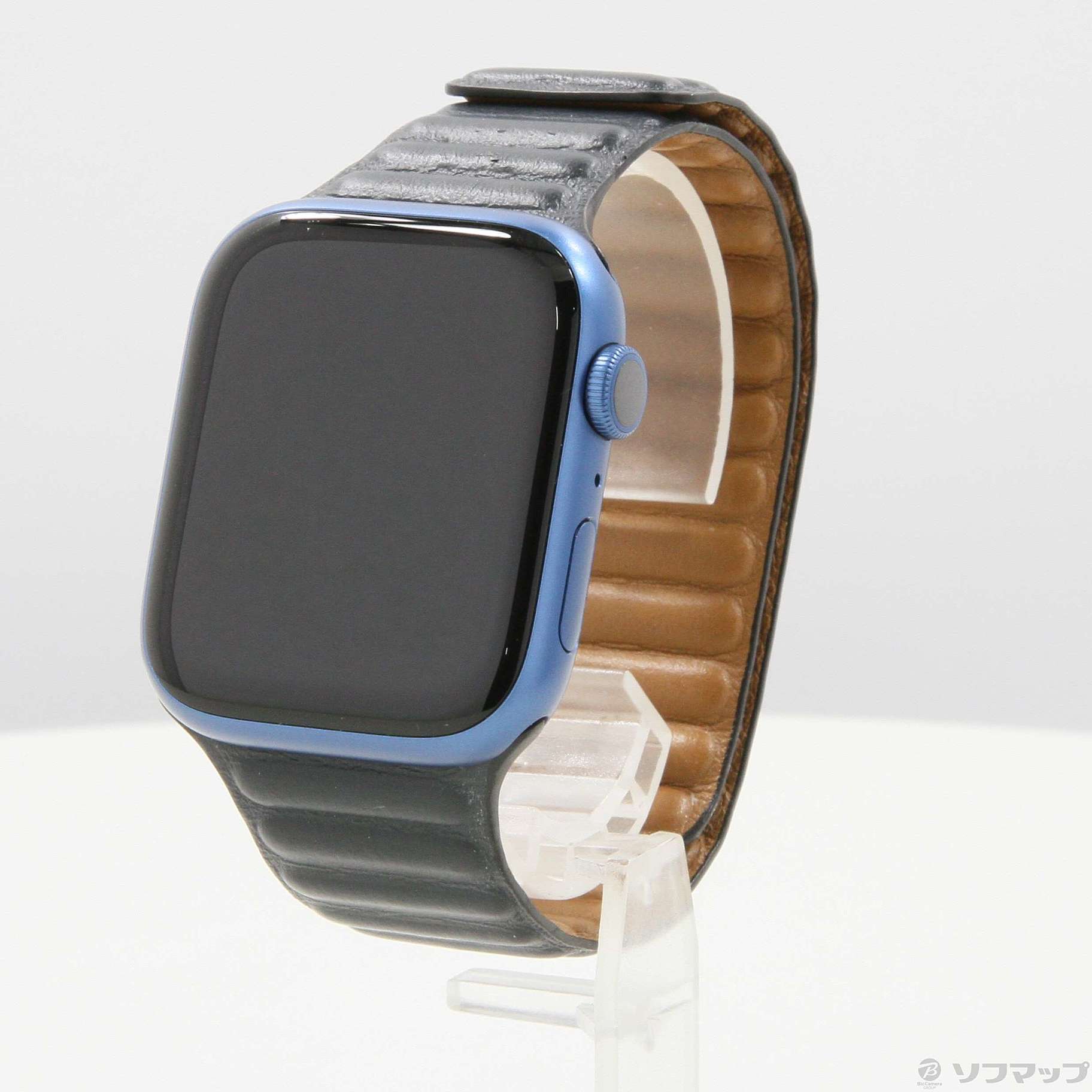 Apple Watch Series 7 GPS 45mm ブルーアルミニウムケース ミッドナイトレザーリンク