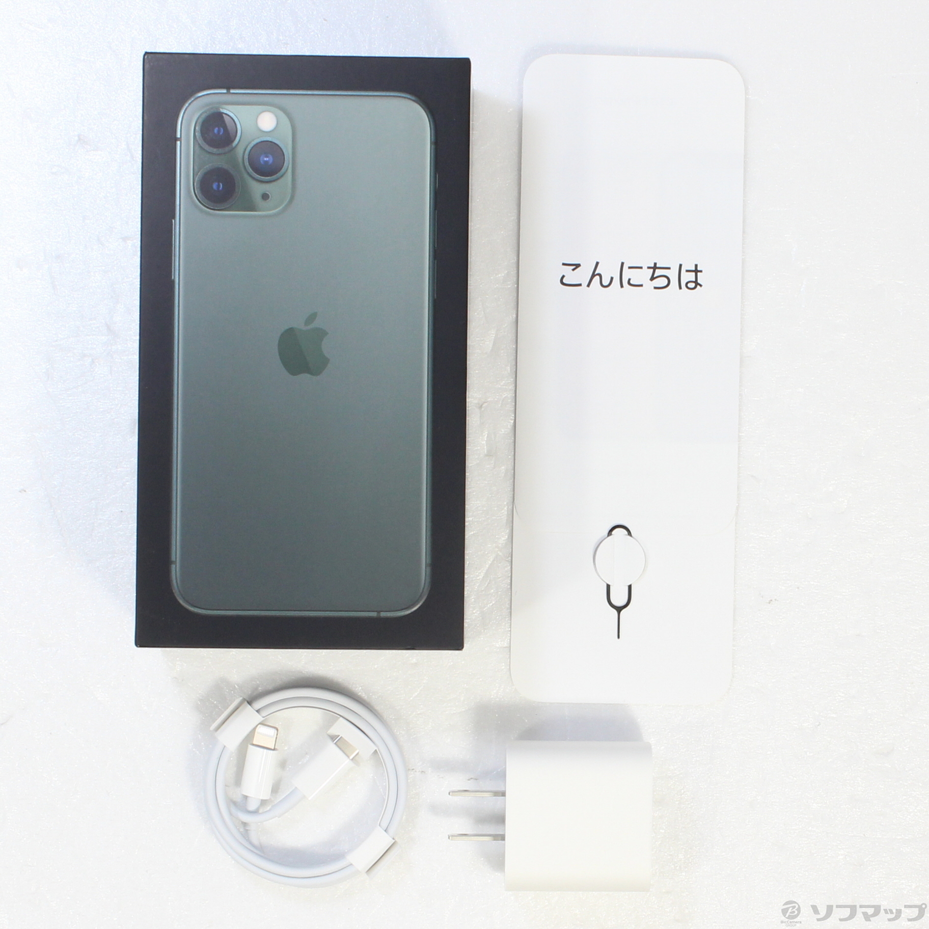 中古】iPhone11 Pro 512GB ミッドナイトグリーン MWCG2J／A SIMフリー