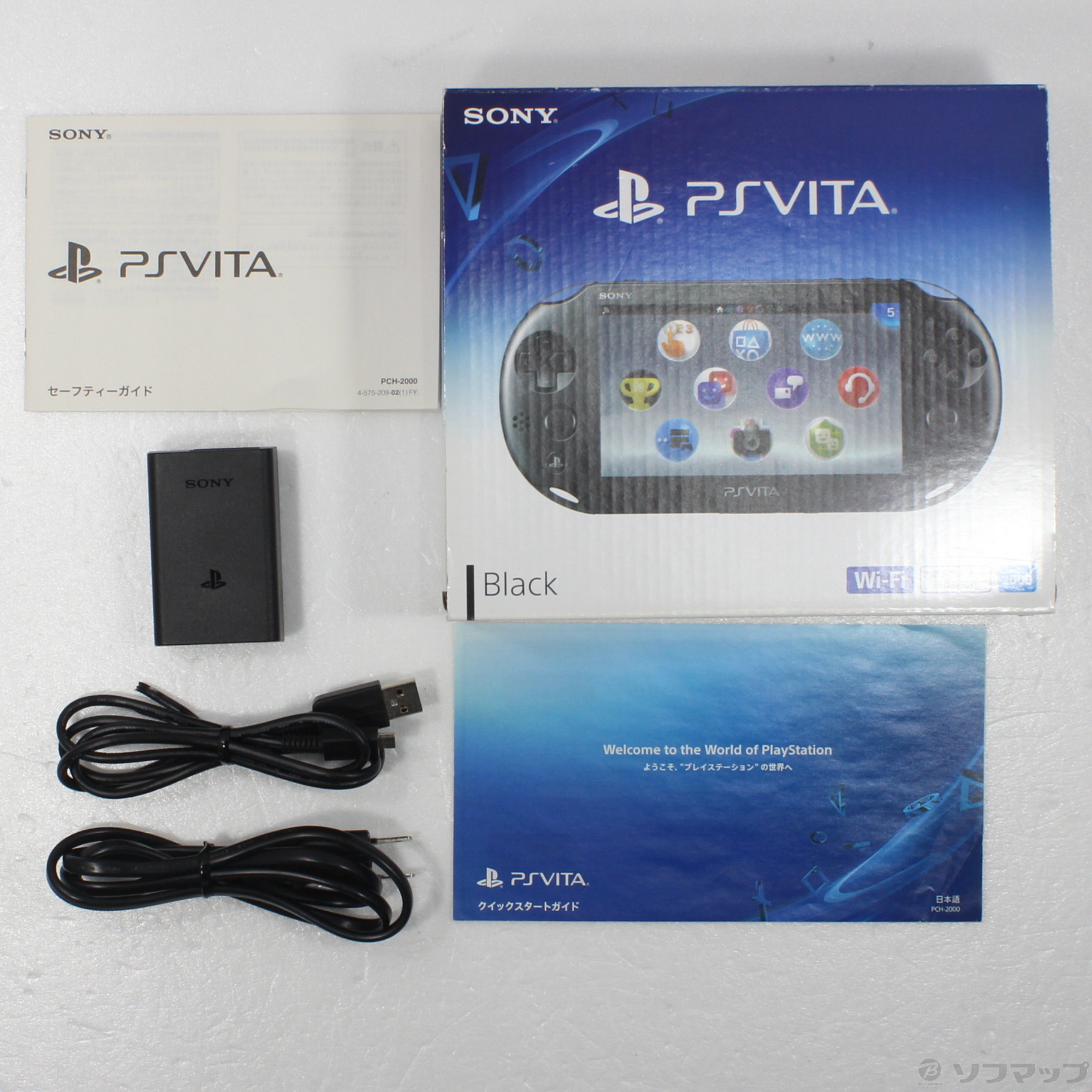 中古】PlayStation Vita Wi-Fiモデル ブラック PCH-2000ZA ◇01/30(月