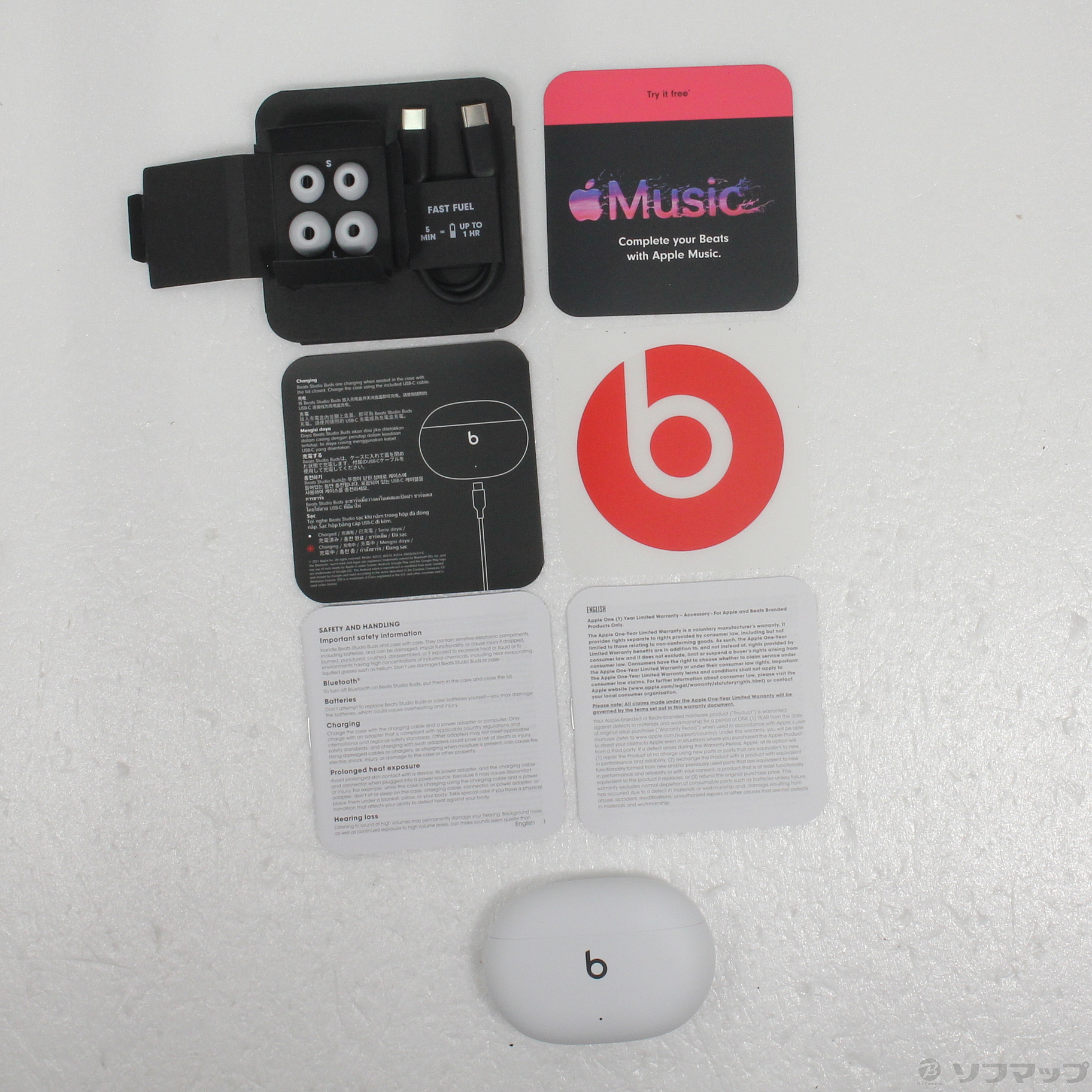 中古】〔展示品〕 Beats Studio Buds MJ4Y3PA／A ホワイト