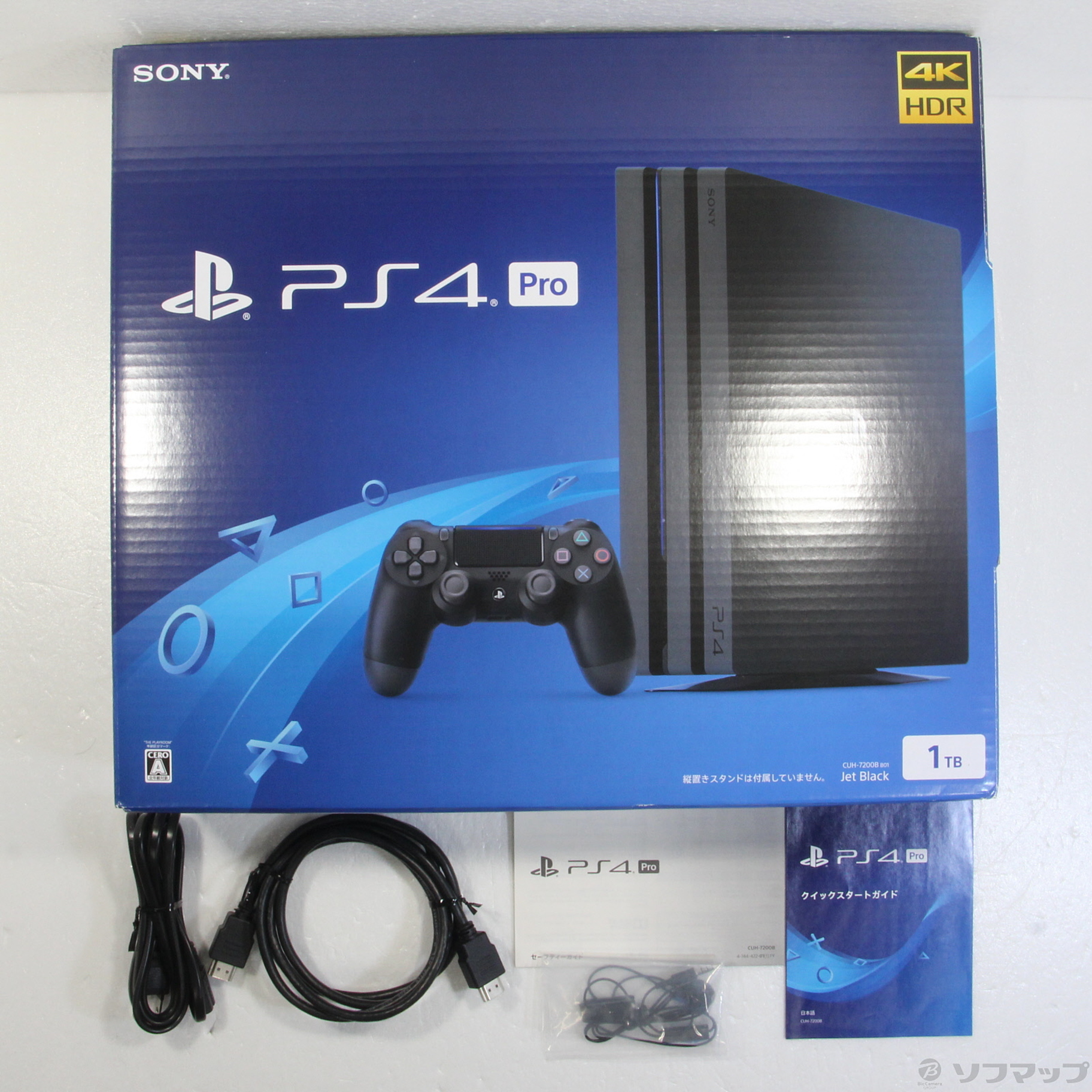 PS4 Pro CUH-7200BB01 1TB ① ジェット・ブラック テレビゲーム 家庭用