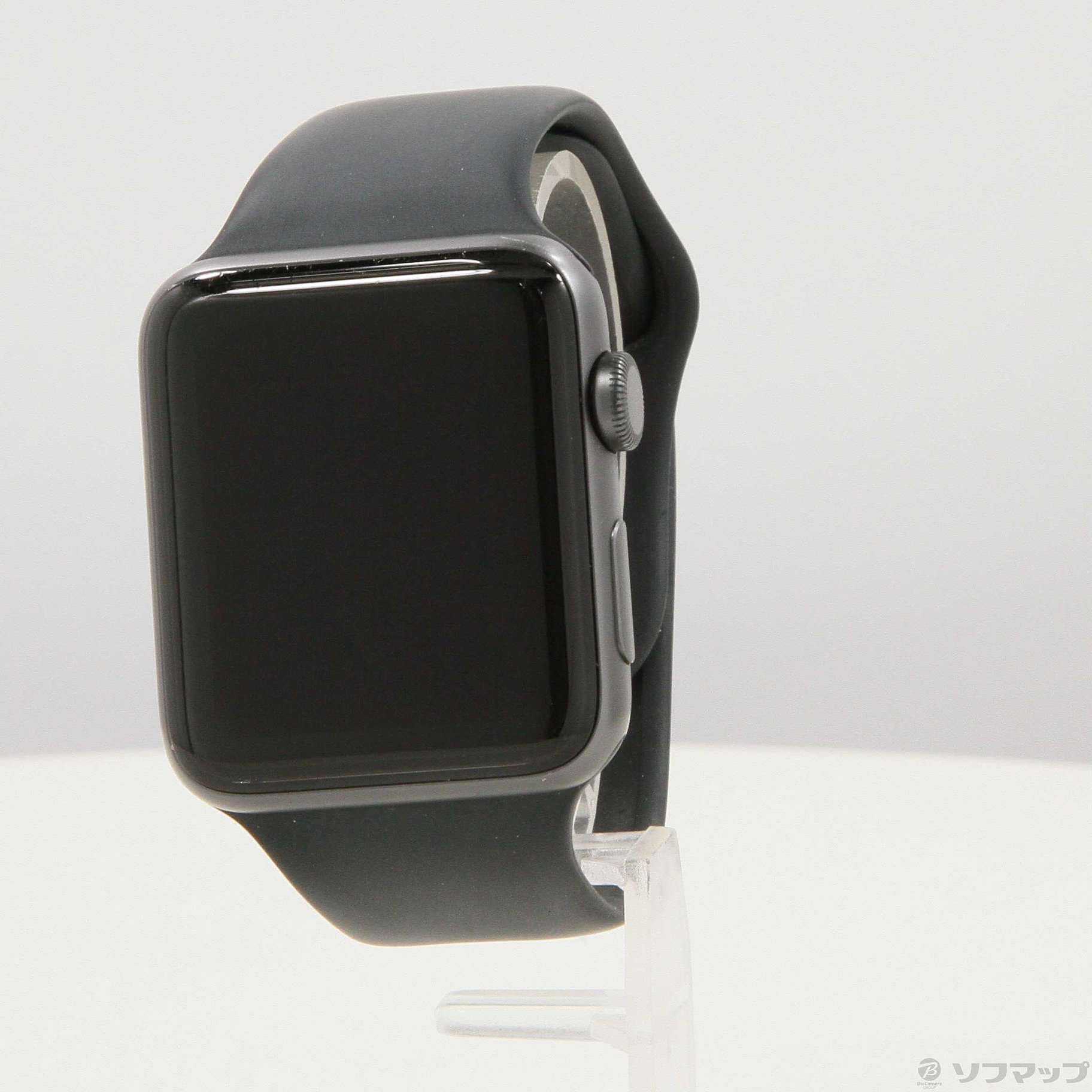 Apple Watch 42mmブラックスポーツバンドスペースグレイアルミニウム