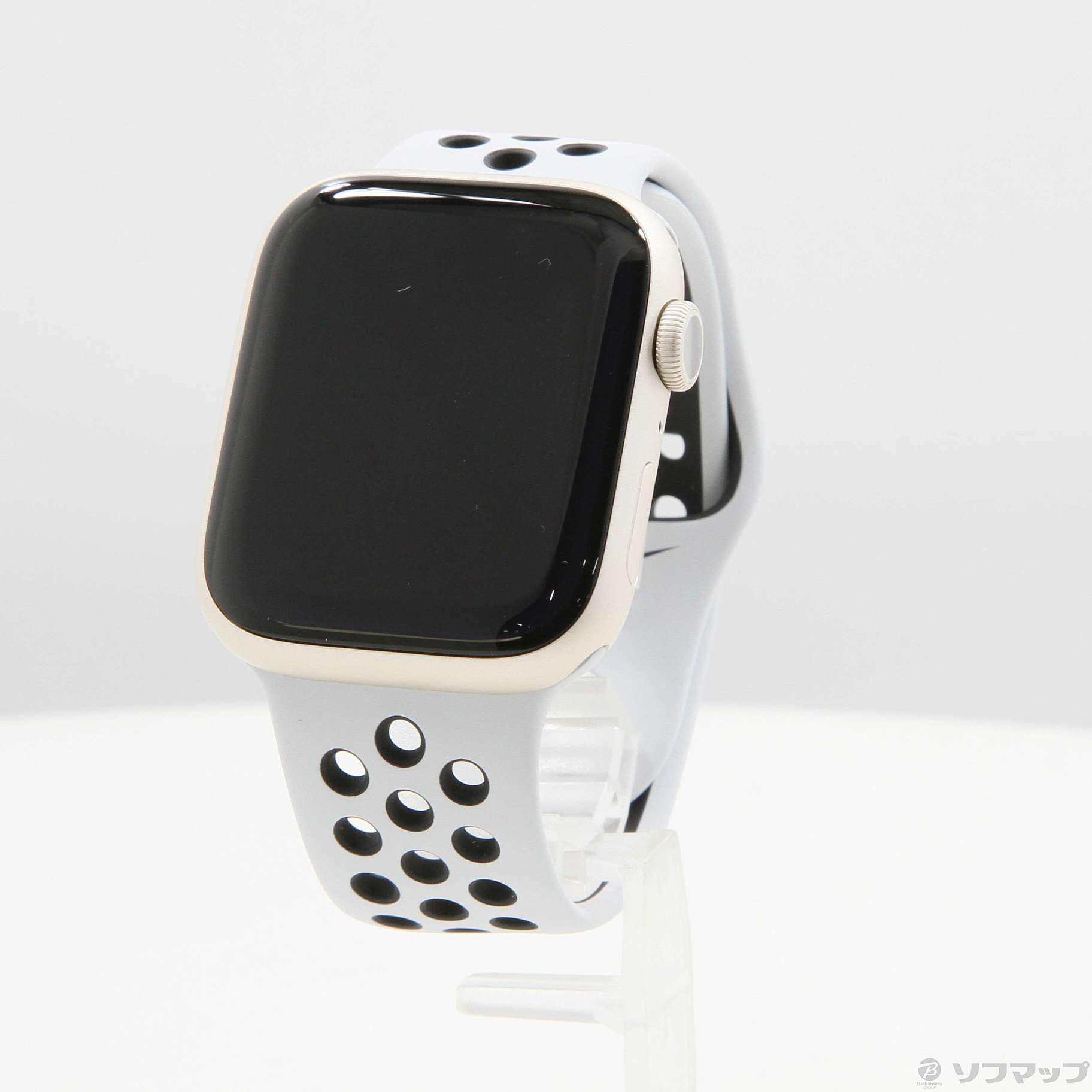 〔展示品〕 Apple Watch Series 7 Nike GPS 45mm スターライトアルミニウムケース  ピュアプラチナム／ブラックNikeスポーツバンド