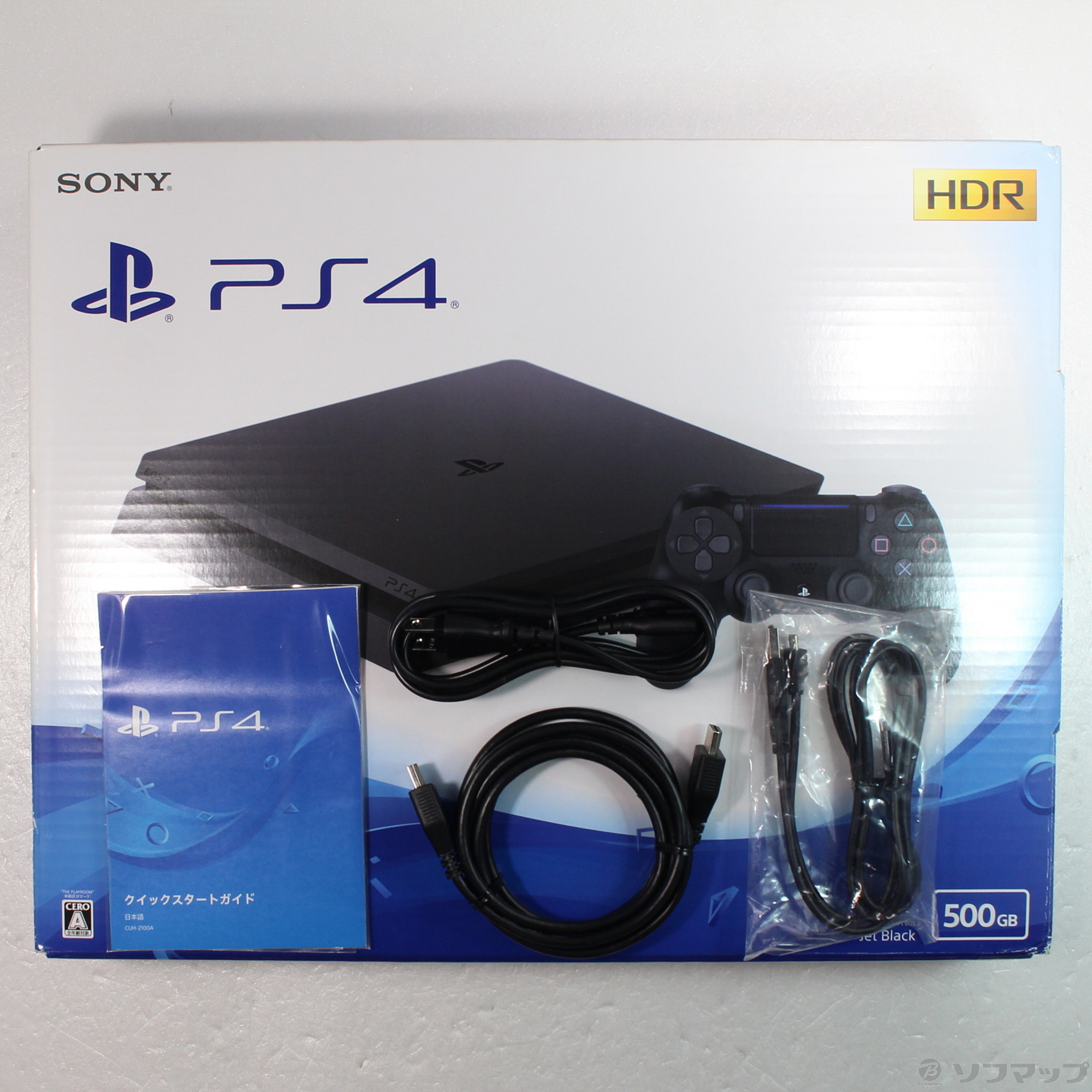 中古】PlayStation 4 ジェット・ブラック 500GB CUH-2100AB