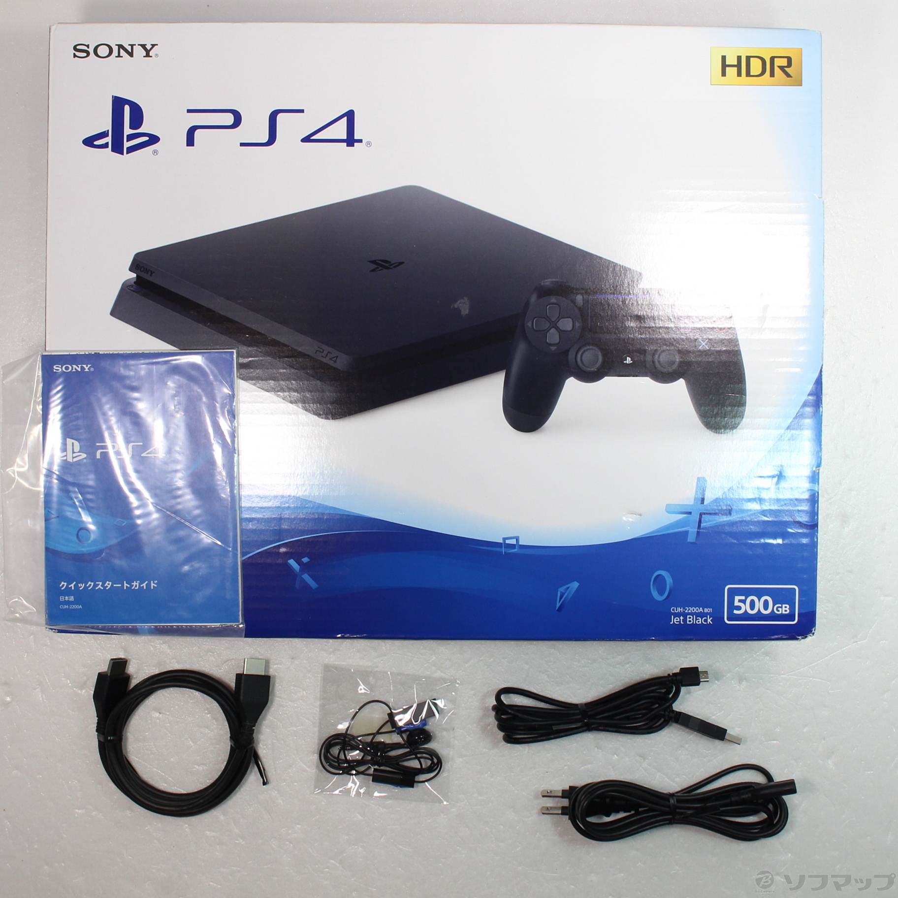 中古】PlayStation 4 ジェット・ブラック 500GB CUH-2200AB01