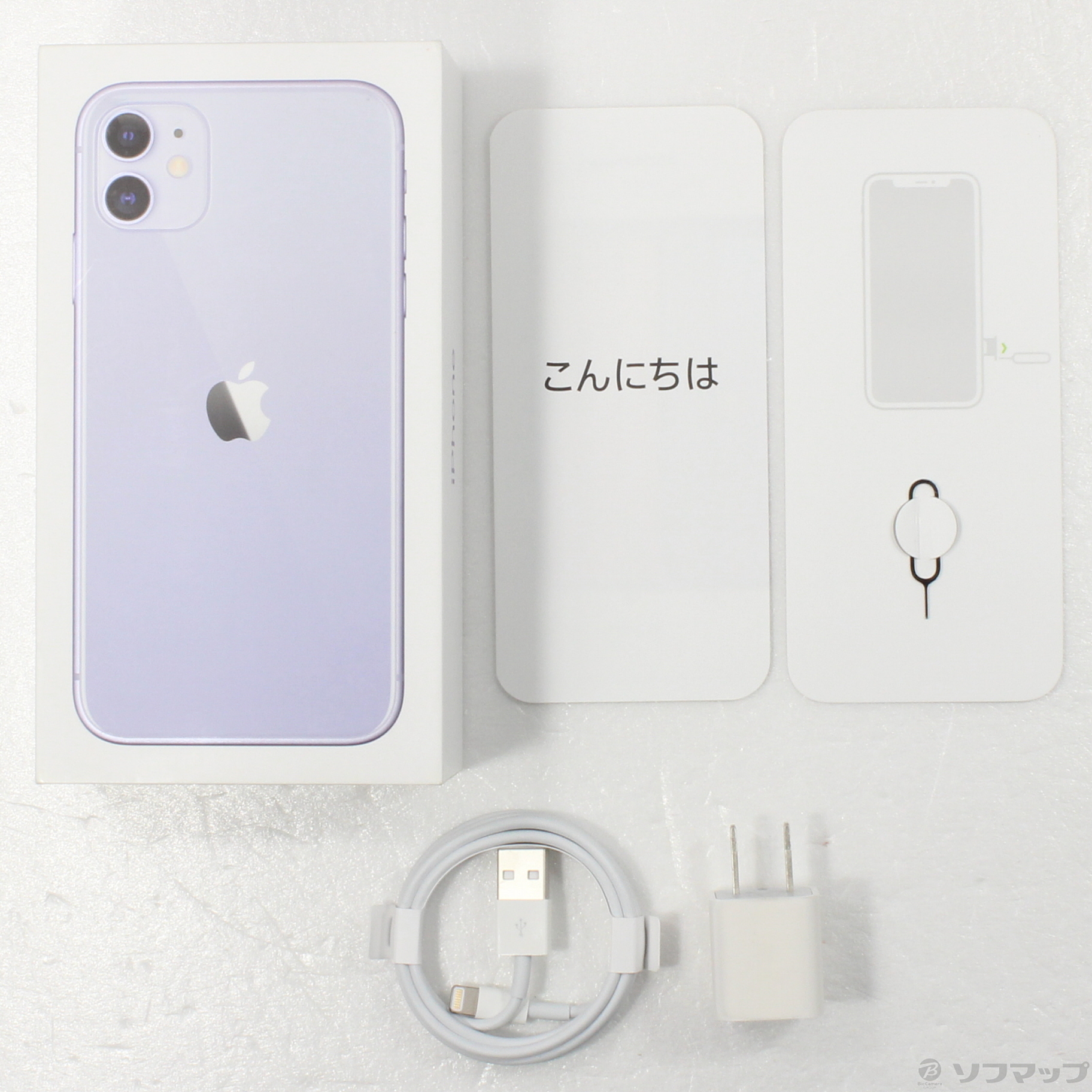 中古】iPhone11 64GB パープル MWLX2J／A SIMフリー