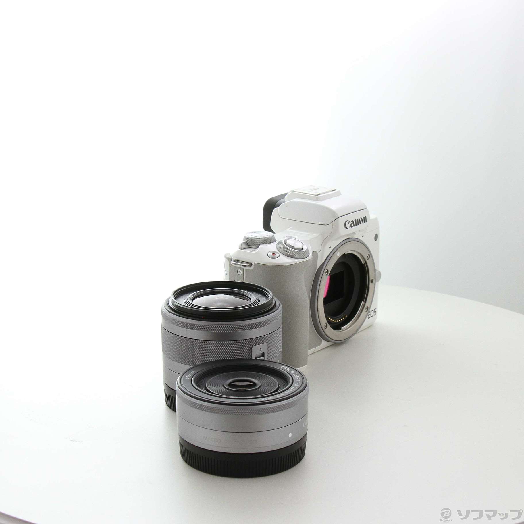 中古】EOS Kiss M ダブルレンズキット ホワイト [2133045850670