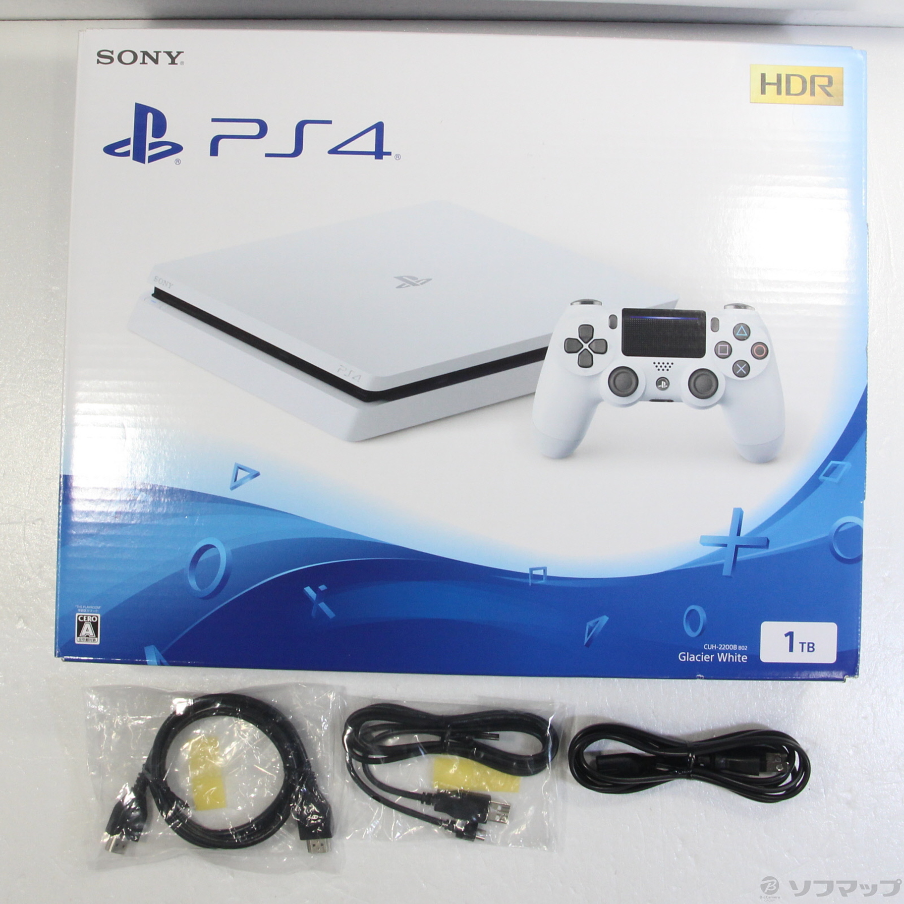 中古】PlayStation 4 グレイシャー・ホワイト 1TB CUH-2200BB02