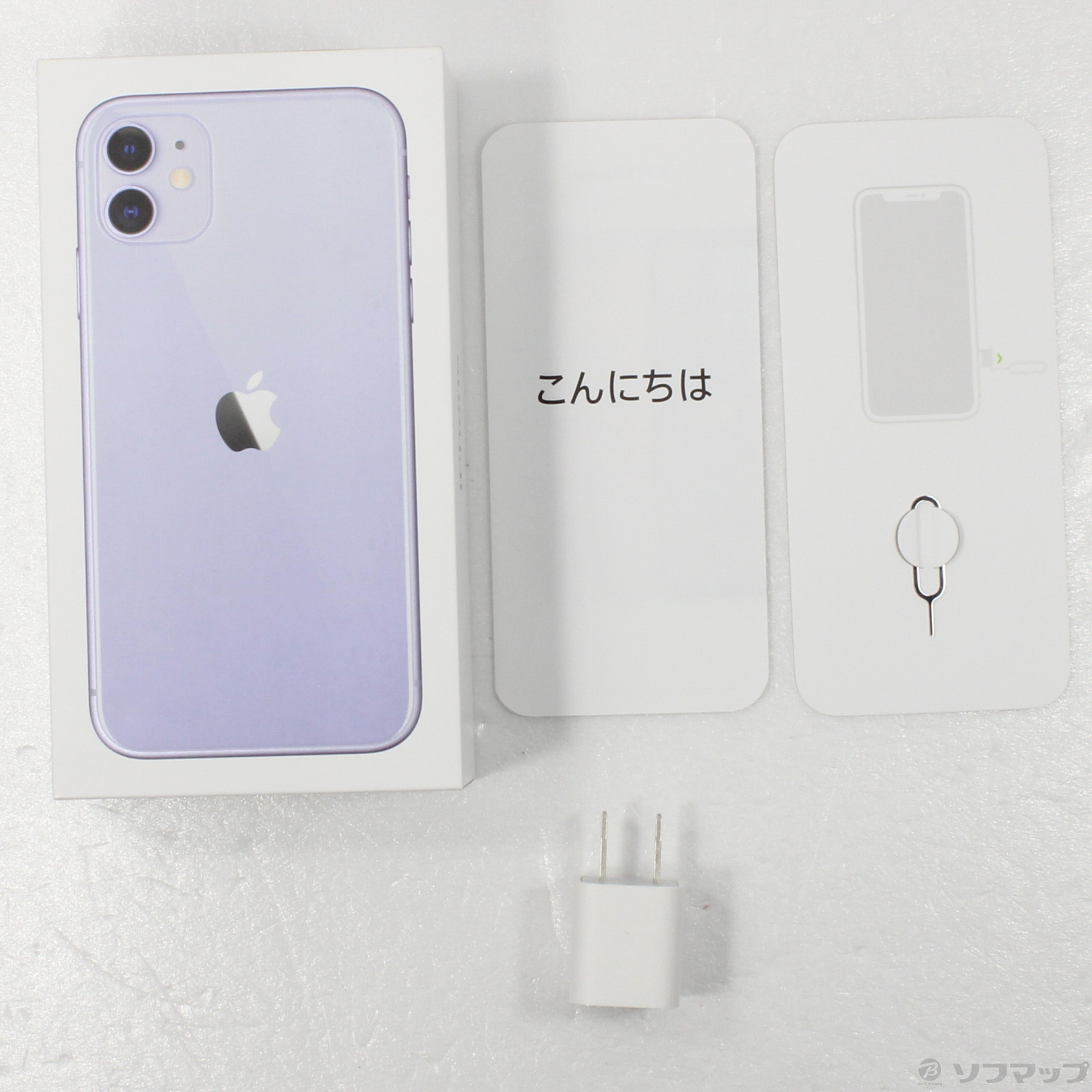 中古】iPhone11 128GB パープル MWM52J／A SIMフリー [2133046204373