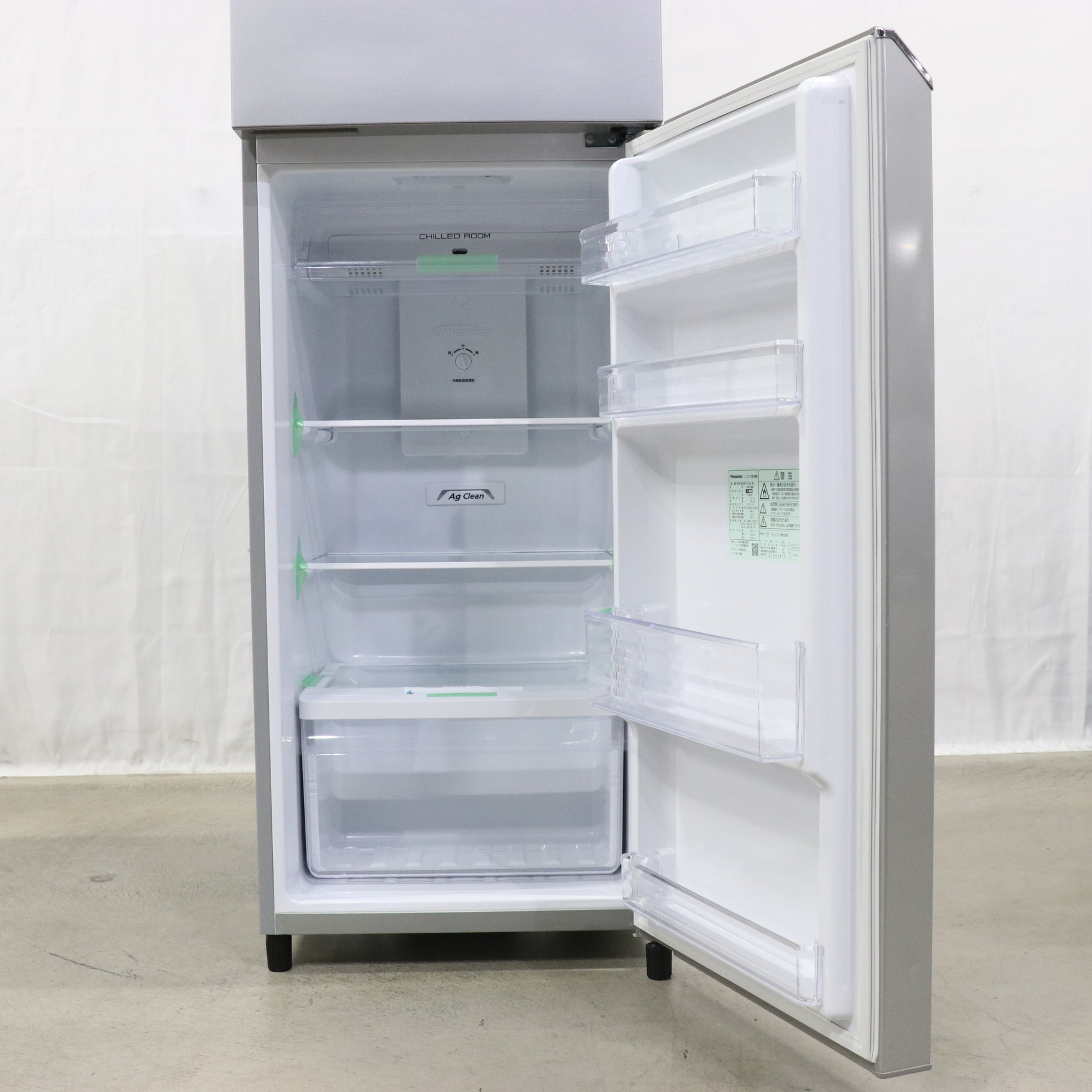 中古】〔展示品〕 冷蔵庫 シンプル2ドアタイプ シャイニーシルバー NR