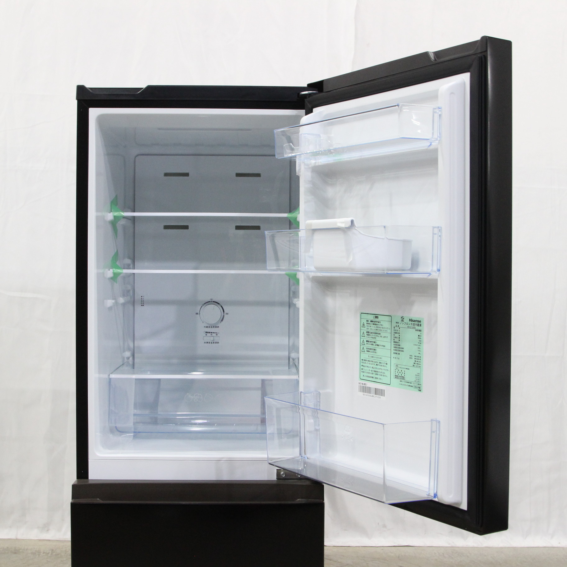 ハイセンス 冷蔵庫 ２ドア 右開き １６２Ｌ HR-D16FB ブラック（標準