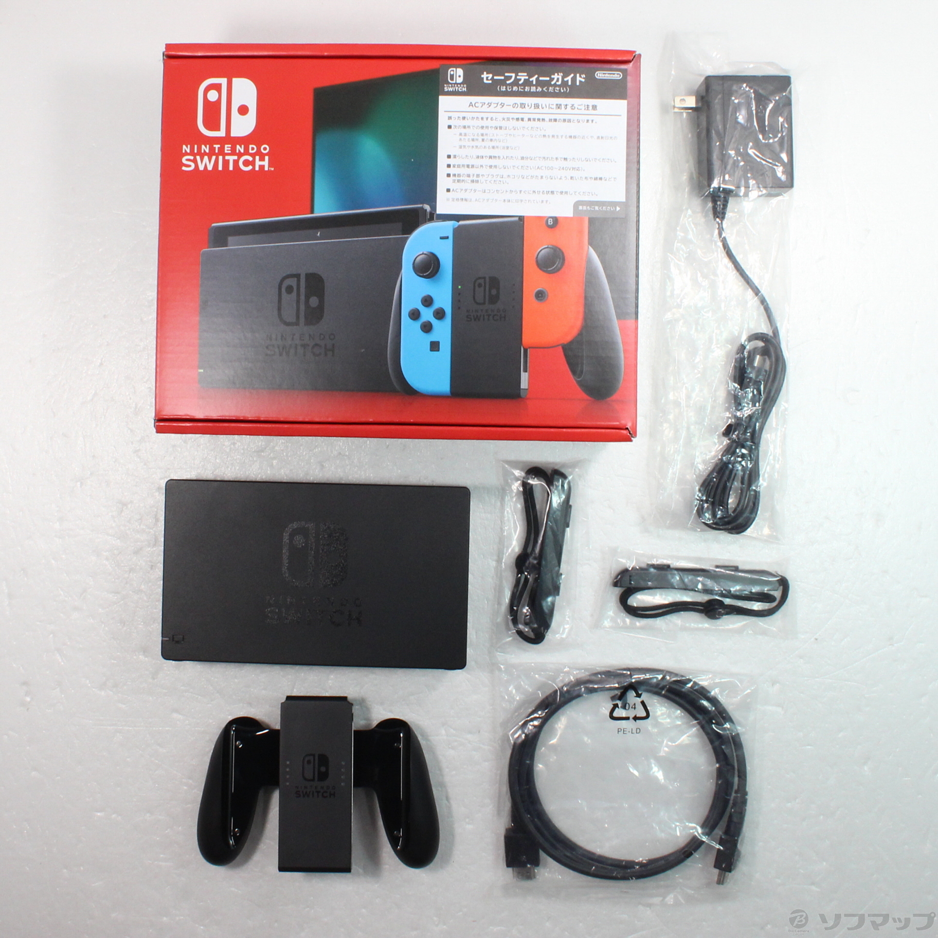 ニンテンドーSwitch 付属品、中古品　Joy-Con4つ　microSD付 中古】Nintendo Switch Joy-Con (L) ネオンブルー／ (R) ネオンレッド