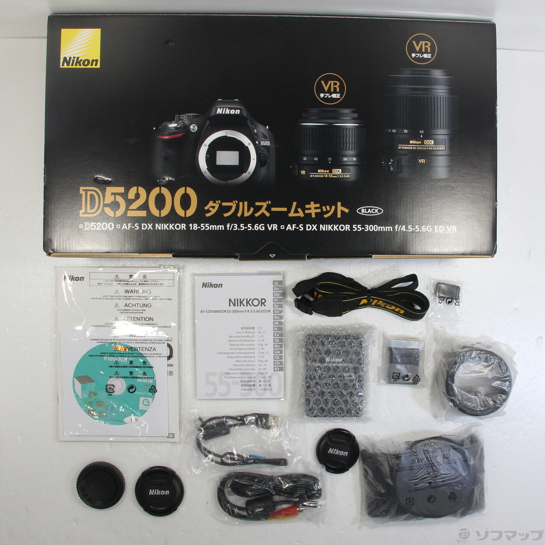 最新品特価ヤフオク! - 中古 １年保証 美品 Nikon D5200 AF-S 18-55mm 