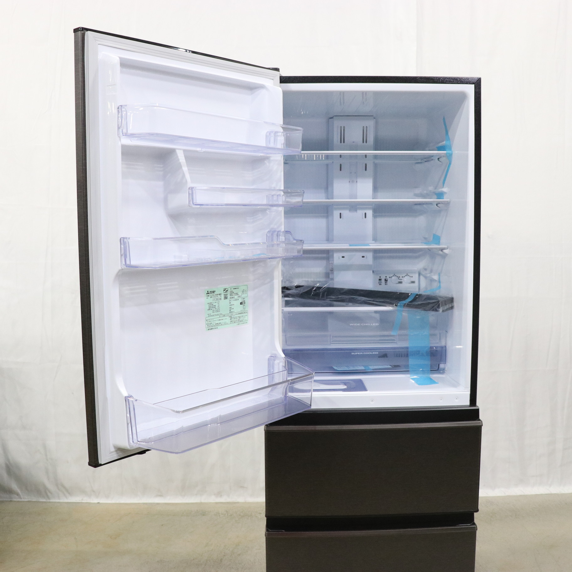 中古】〔展示品〕 3ドア冷蔵庫 MITSUBISHI ダークブラウン MR-CX37HL-T 