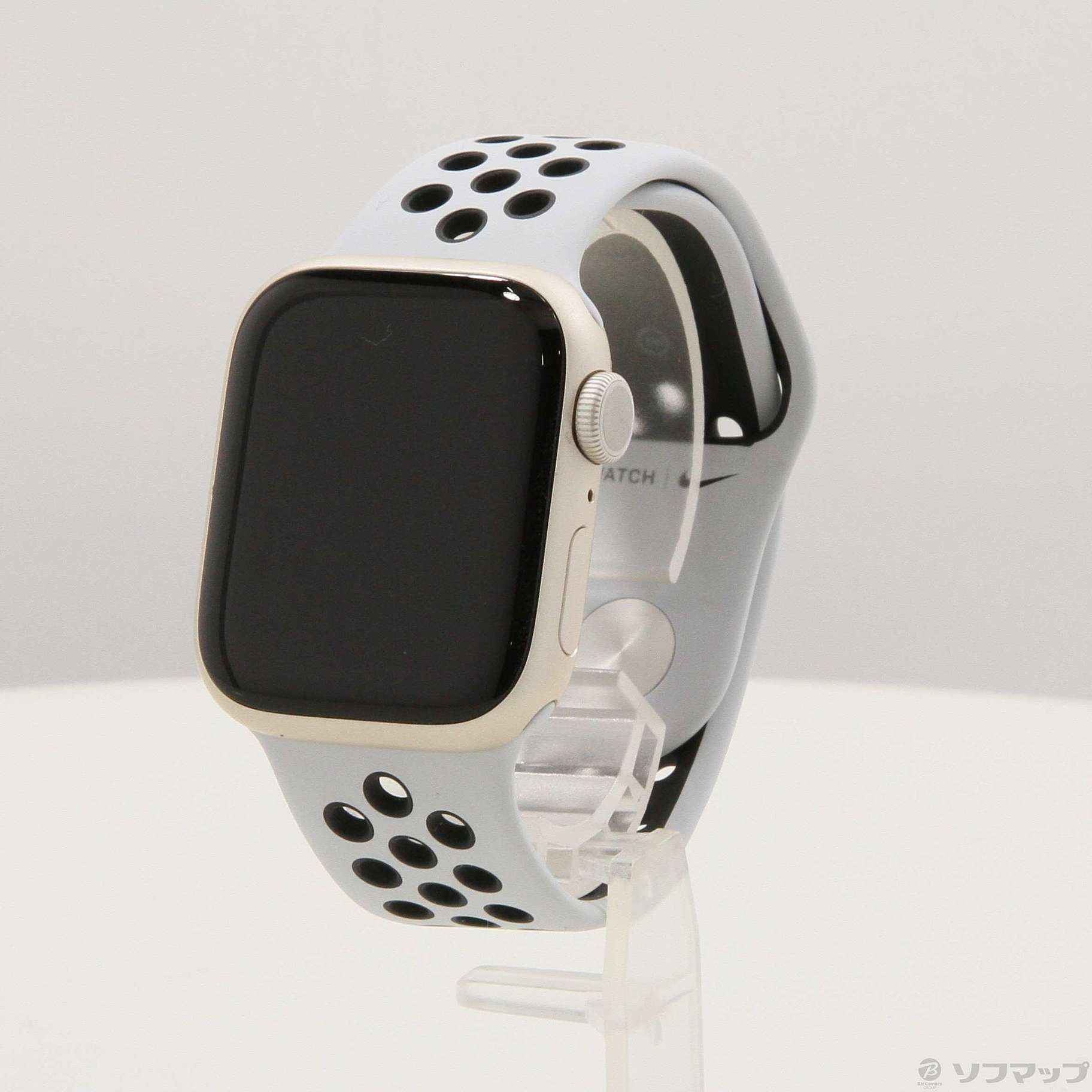 Apple Watch Series 7 Nike GPS 41mm スターライトアルミニウムケース ピュアプラチナム／ブラックNikeスポーツバンド