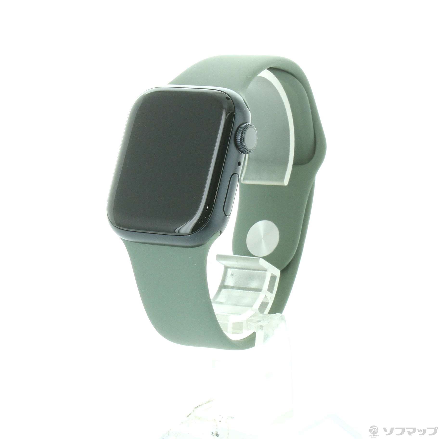 Apple Watch Series 8 GPS 41mm ミッドナイトアルミニウムケース オリーブスポーツバンド