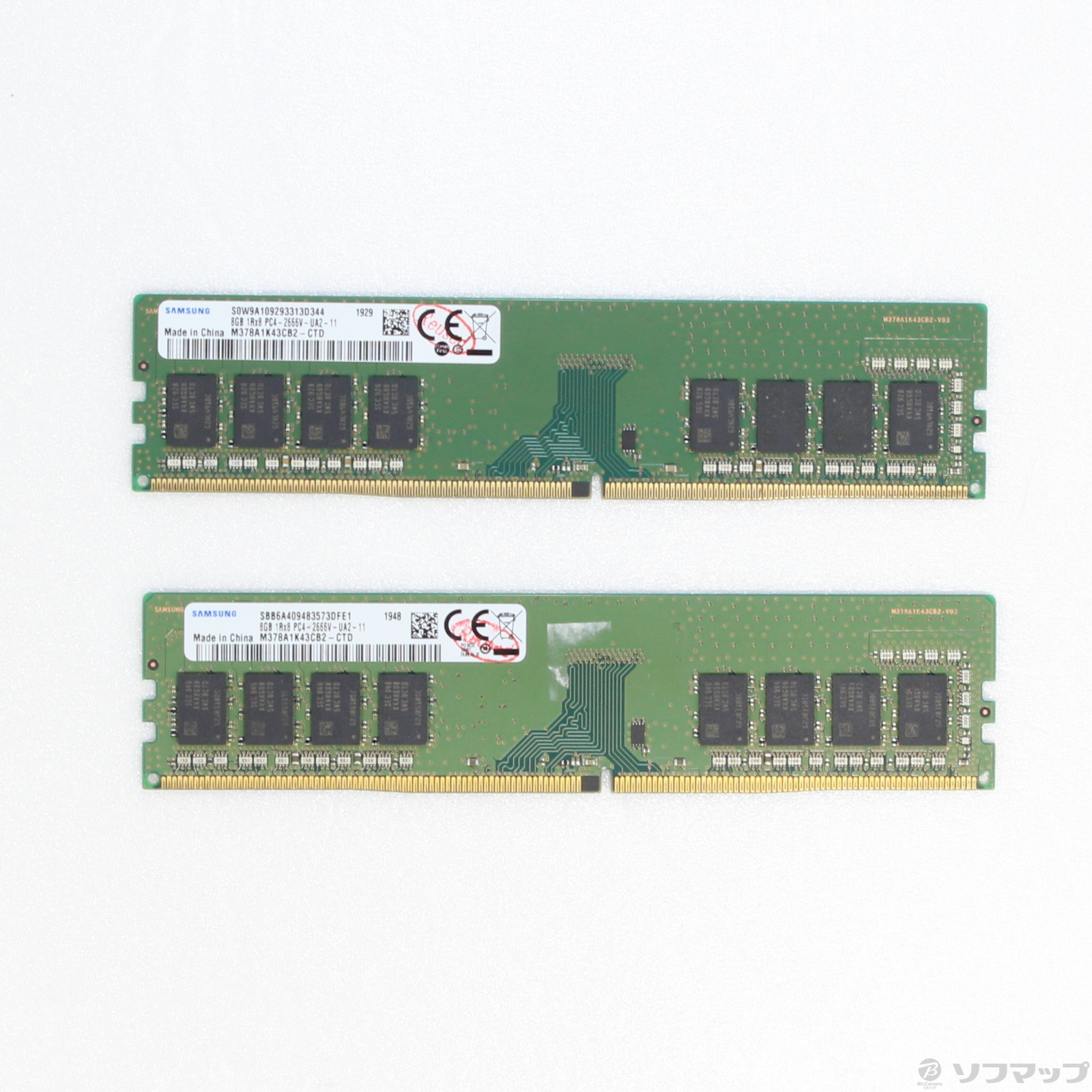 ddr4 メモリー　SAMSUNG PC4-2666V-UA2-11 8G×2