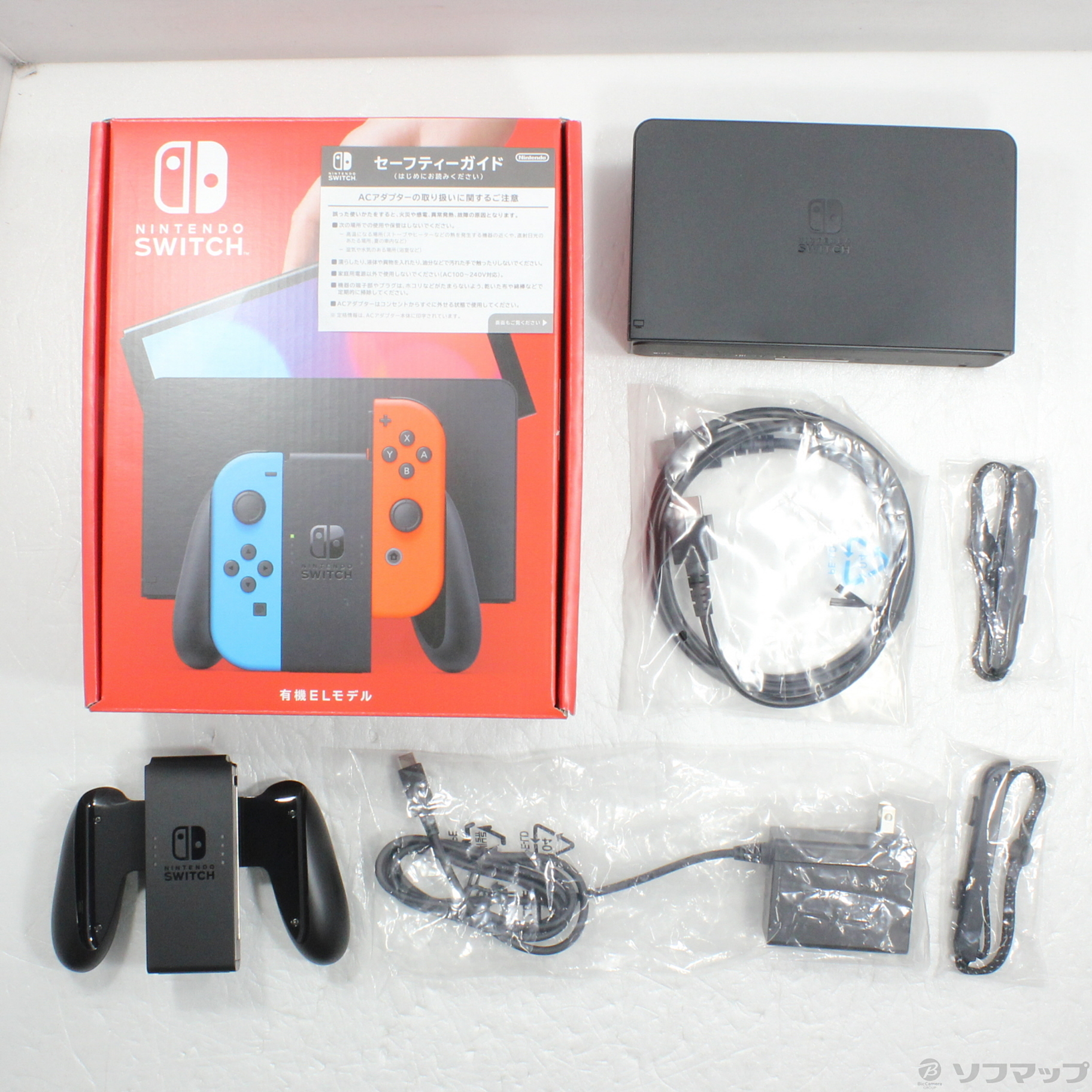 中古】Nintendo Switch 有機ELモデル Joy-Con(L) ネオンブルー／(R 