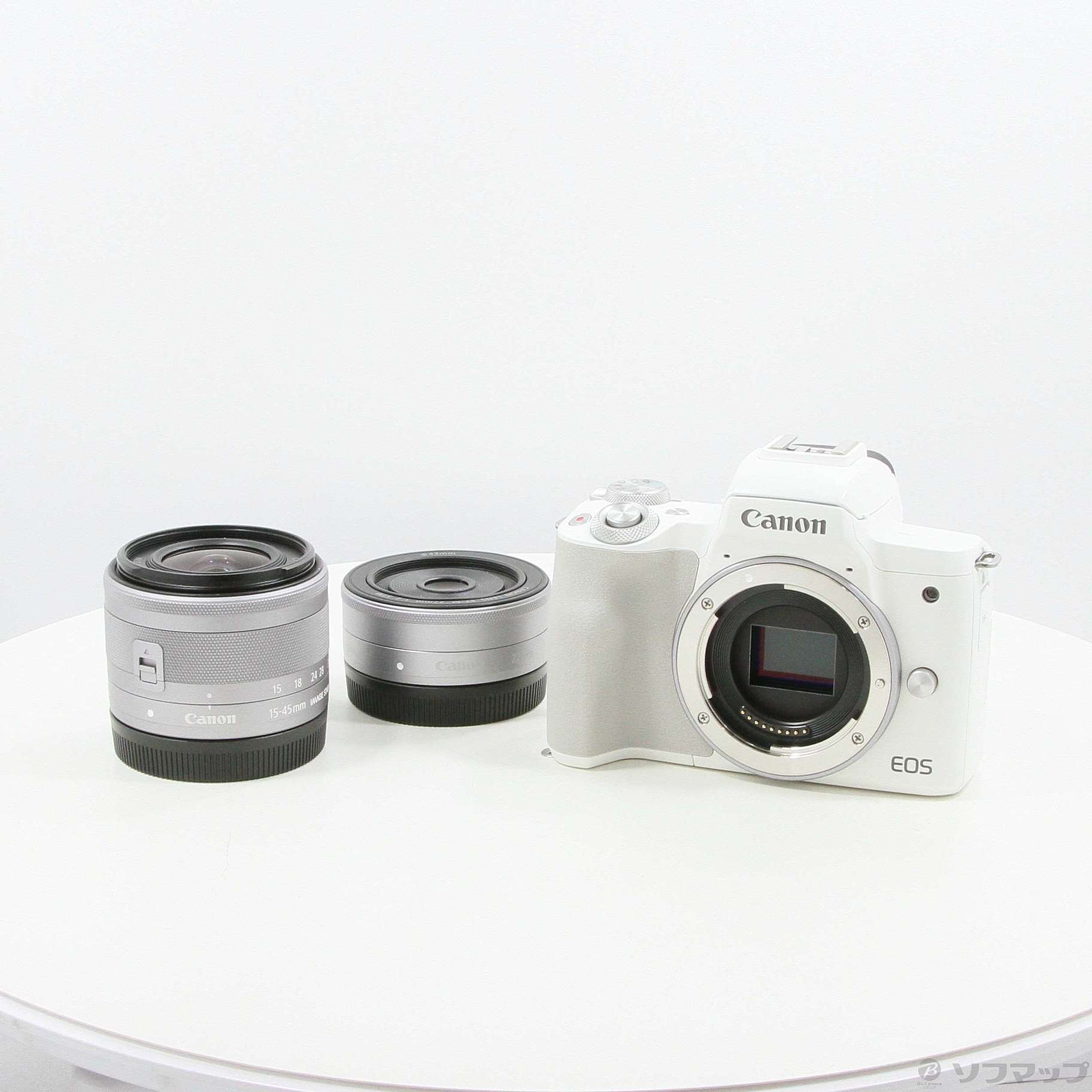 中古】EOS Kiss M2 ダブルレンズキット ホワイト [2133047263218