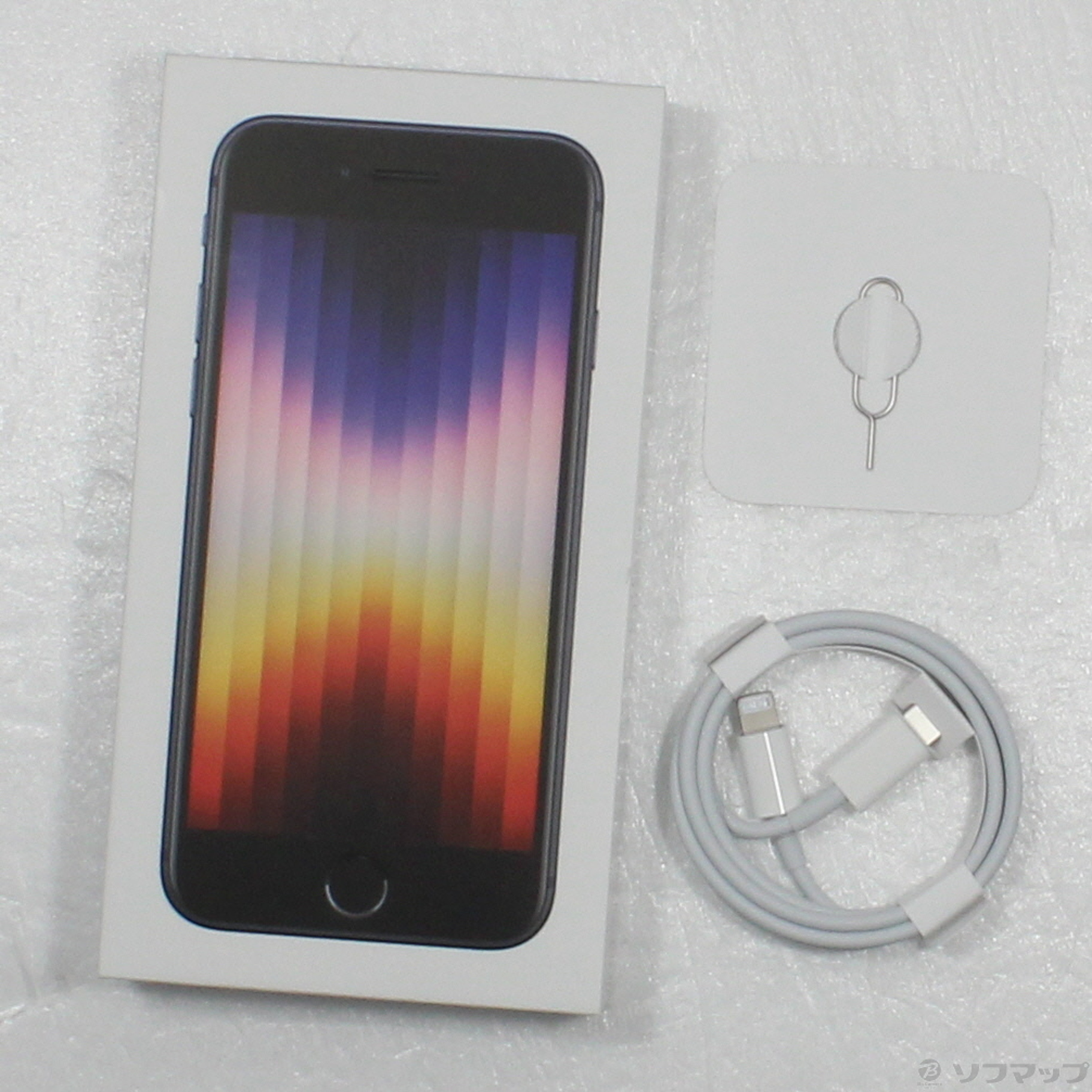 中古】iPhone SE 第3世代 128GB ミッドナイト MMYF3J／A SIMフリー