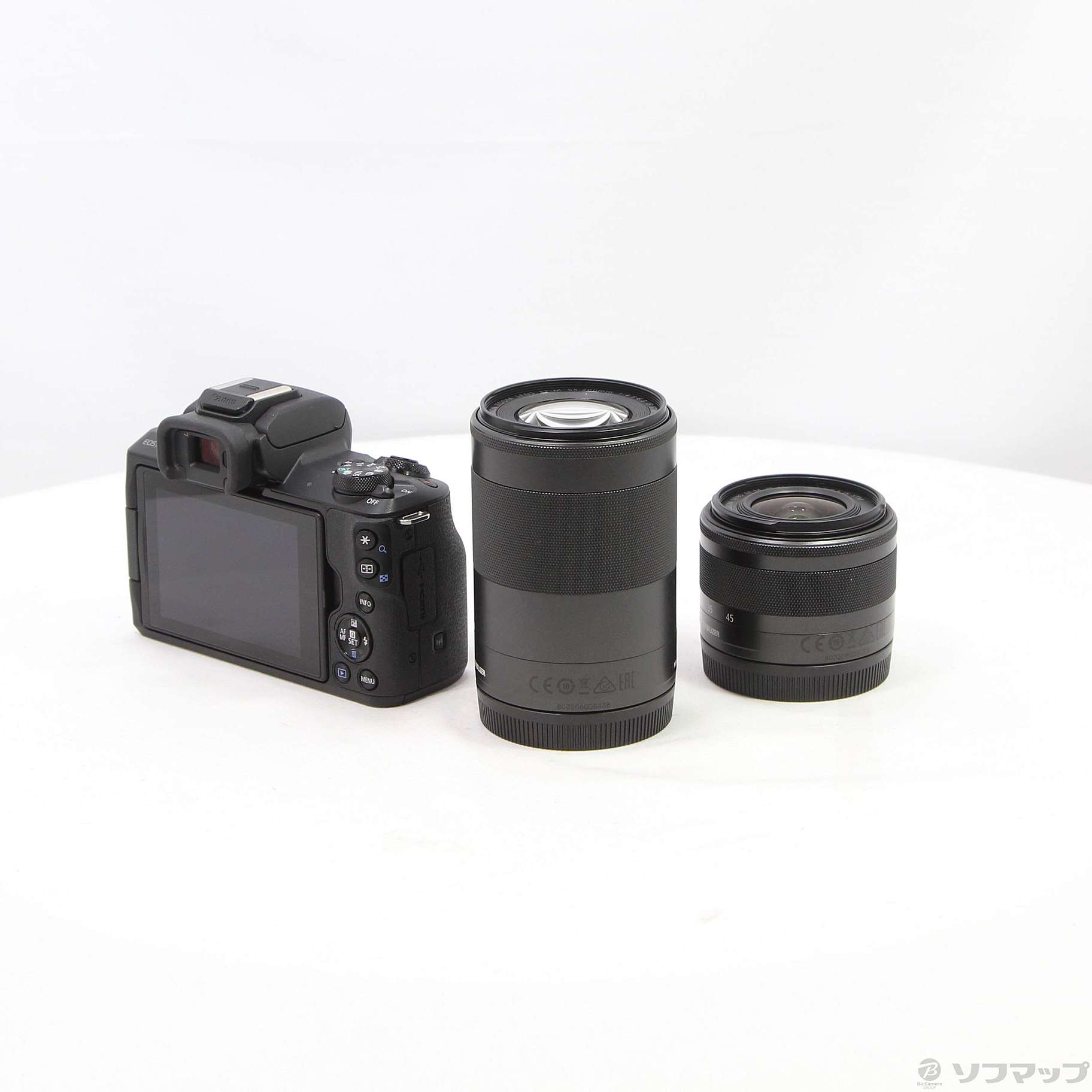 【中古】Canon EOS Kiss M レンズ2本セット ブラック 動作良好 中古】EOS Kiss M ダブルズームキット ブラック [2133047376550