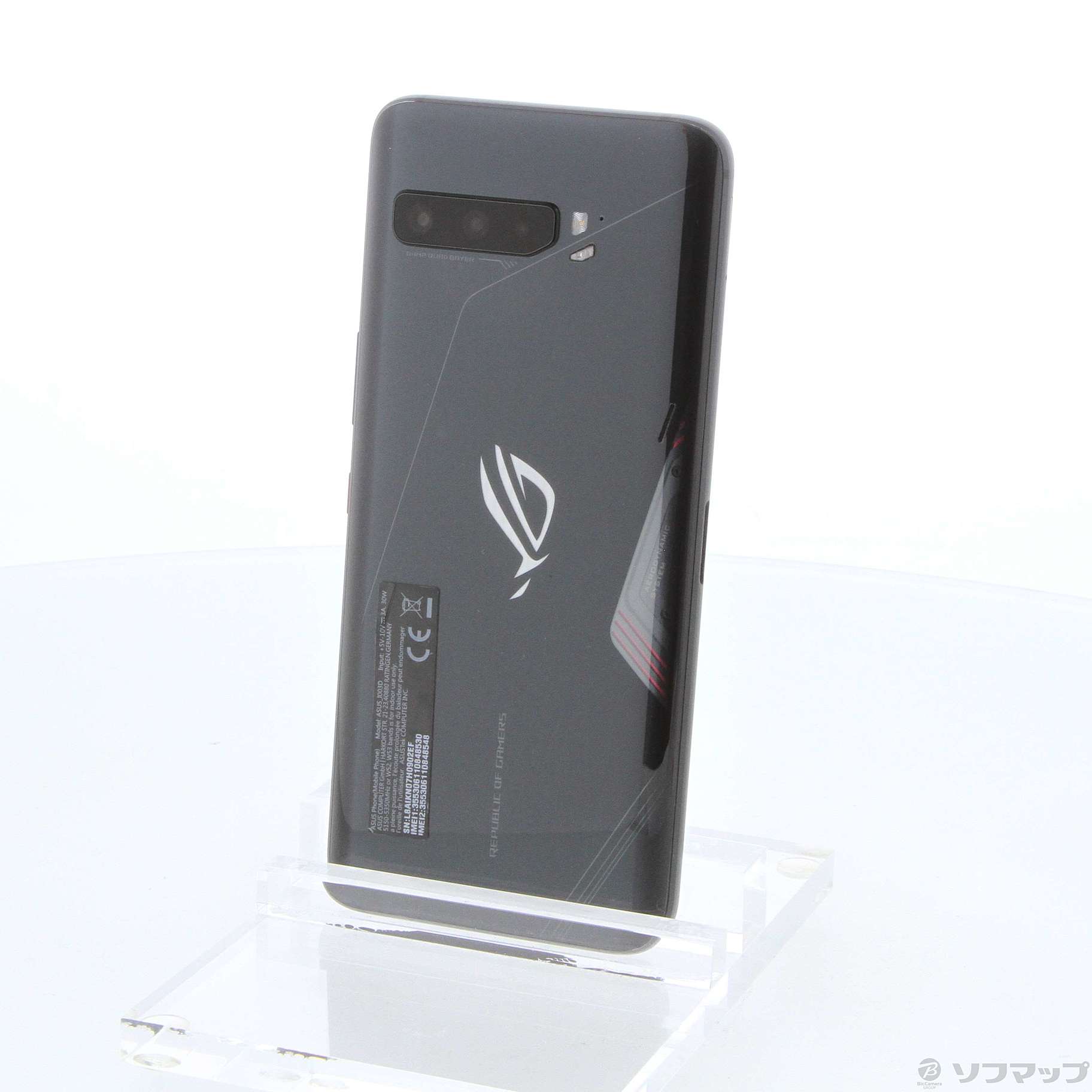 中古】ROG Phone 3 512GB ブラックグレア ZS661KS-BK512R12 SIMフリー