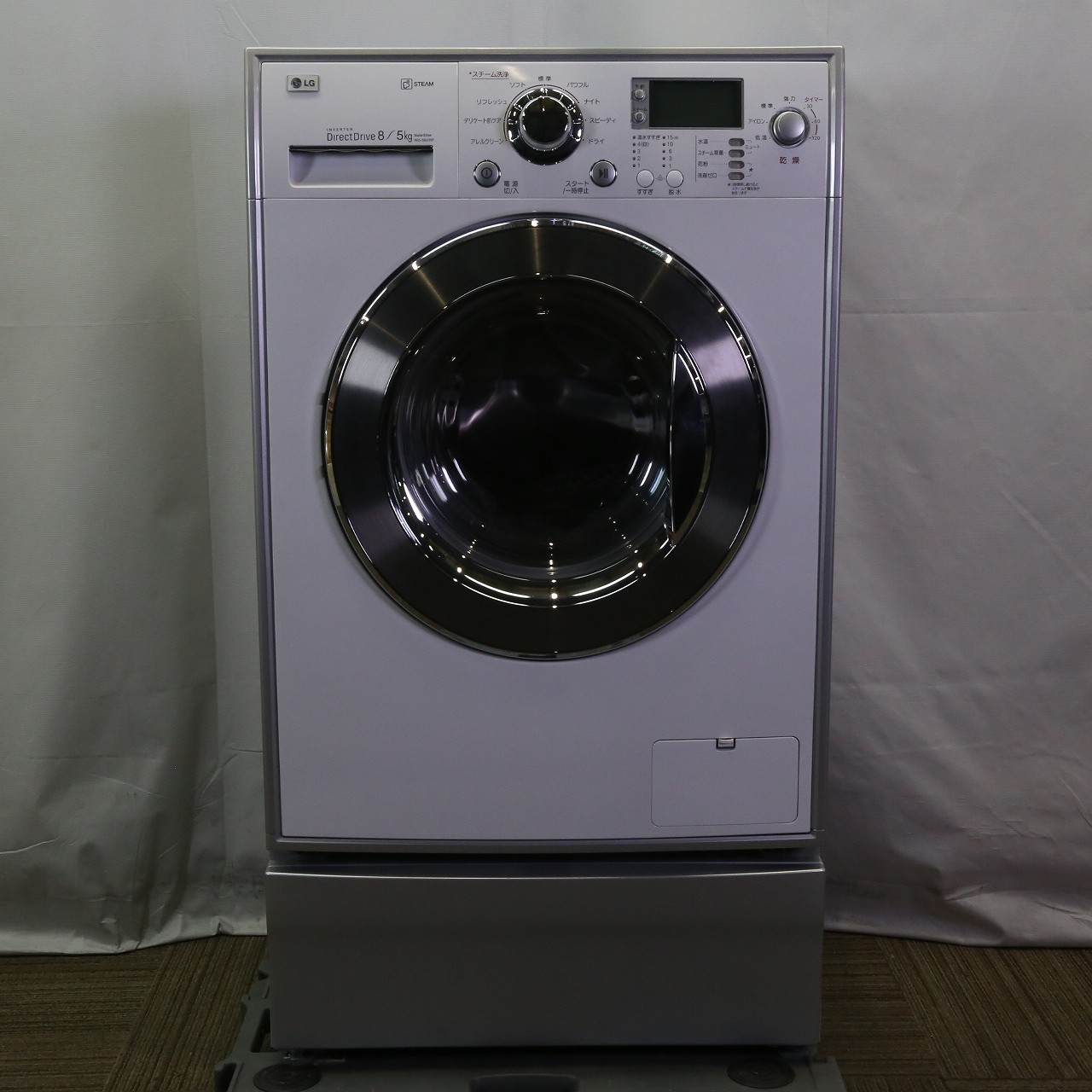 〔中古品〕 【左開き】 ドラム式洗濯乾燥機 （洗濯8.0kg／乾燥5.0kg） WD-S85-WP ホワイト