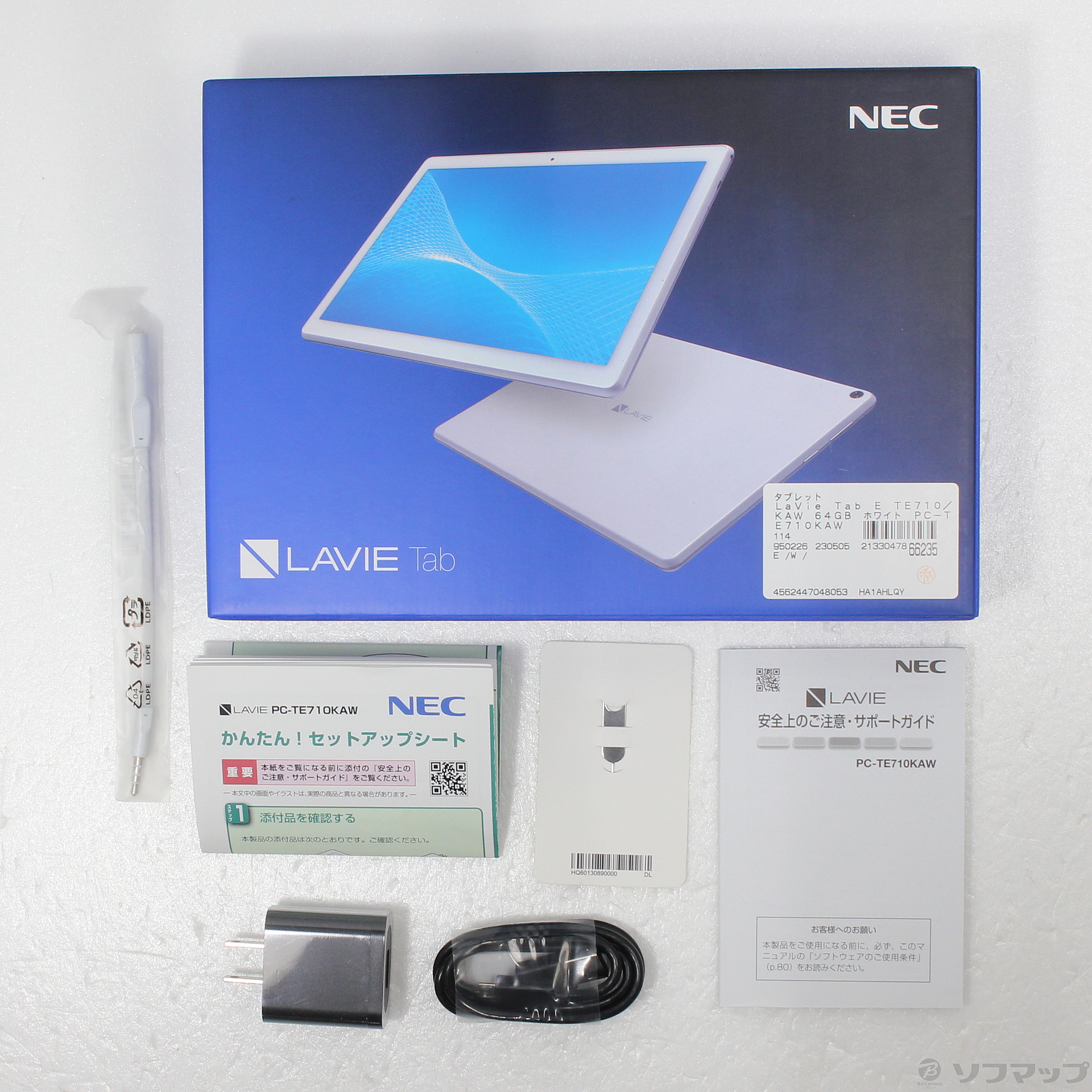 中古】LaVie Tab E TE710／KAW 64GB ホワイト PC-TE710KAW Wi-Fi