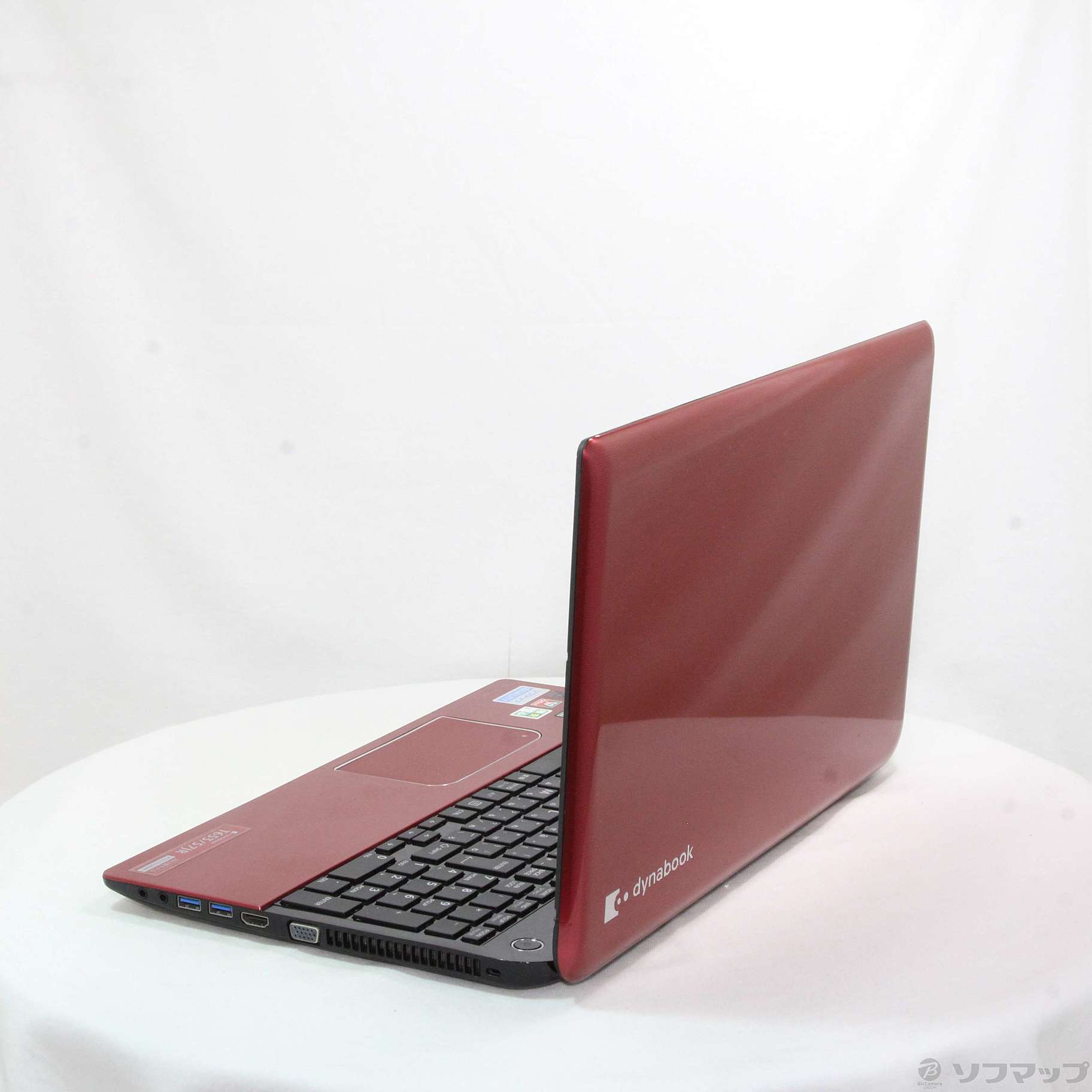 〔中古品〕 格安安心パソコン dynabook T653／57JR PT65357JBMR モデナレッド ［Core i3 3227U  (1.9GHz)／8GB／HDD750GB／15.6インチワイド］