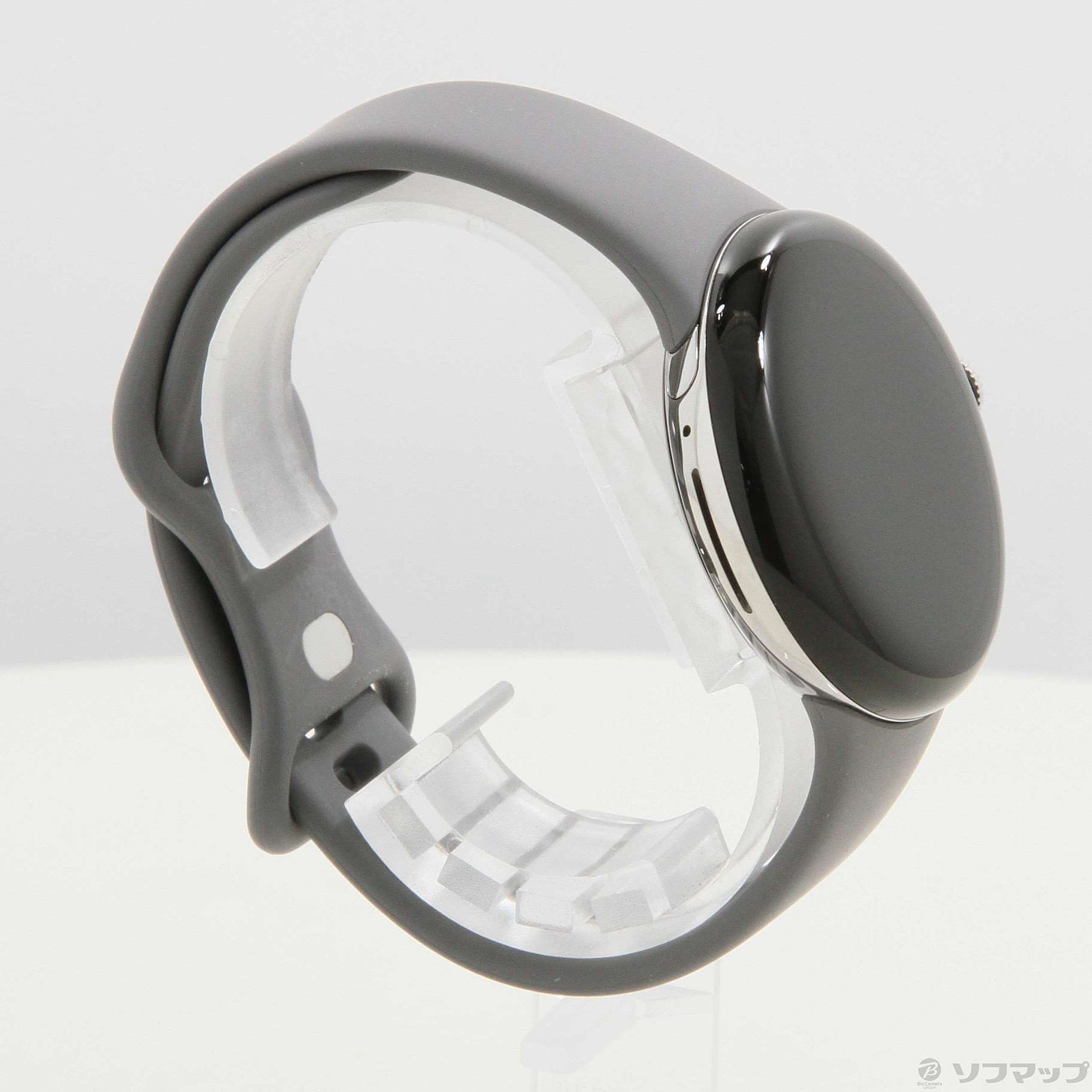 Google Pixel Watch LTE GA04311-TW Polished Silverステンレスケース／Charcoalアクティブバンド