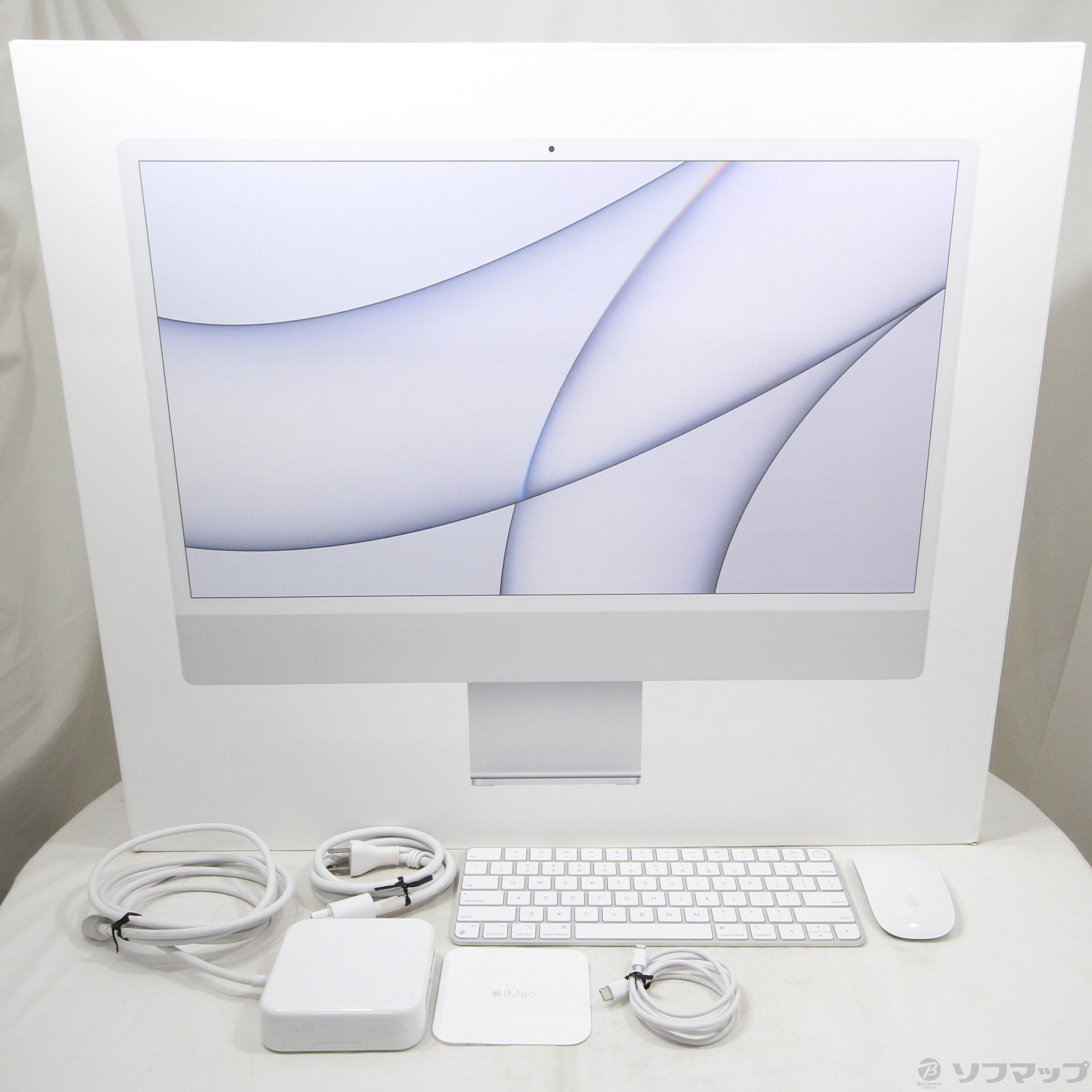 iMac VESAマウント 24-inch Mid 2021 MGPD3J／A Apple M1 8コアCPU_8コアGPU 16GB  SSD512GB シルバー 〔macOS v13.4〕