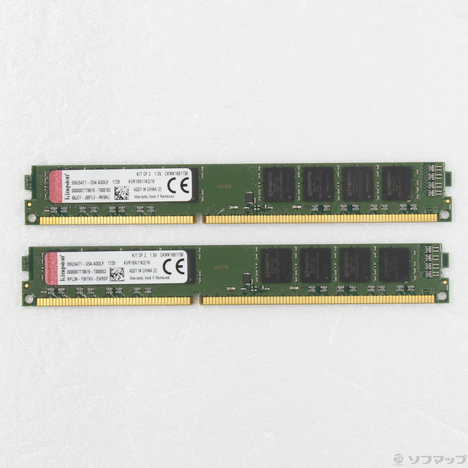 メモリ DDR3 1600 8GB × 2枚 （合計16GB）