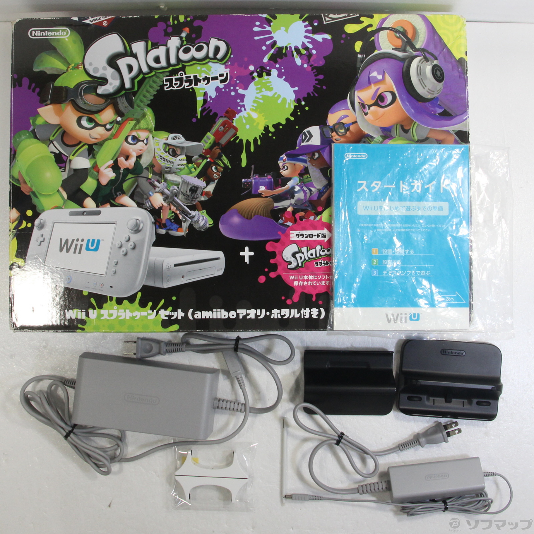 未使用品】 Wii U スプラトゥーン セット (amiibo アオリ・ホタル付き 