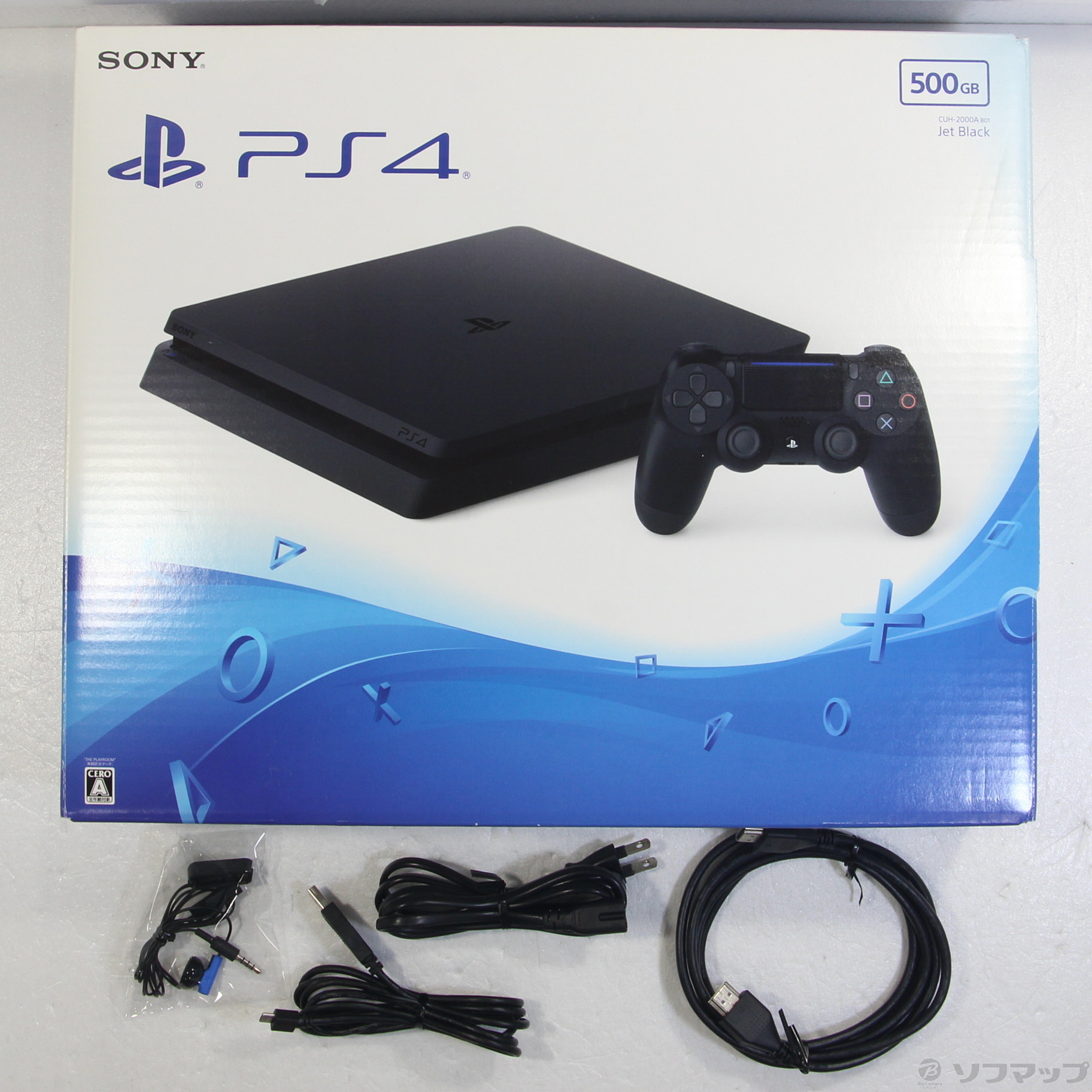 中古】PlayStation 4 ジェットブラック 500GB CUH-2000AB