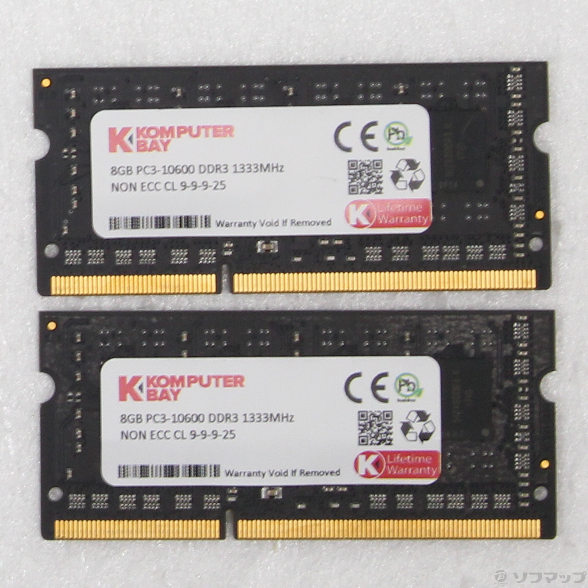 ノートPCメモリ 204P DDR3 8GB×2枚組 PC3-10600 DDR3-1333