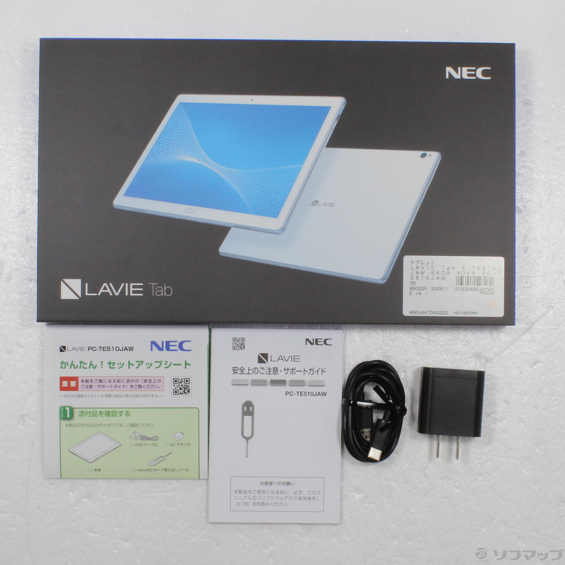 中古】LAVIE Tab E TE510／JAW 64GB ホワイト PC-TE510JAW Wi-Fi